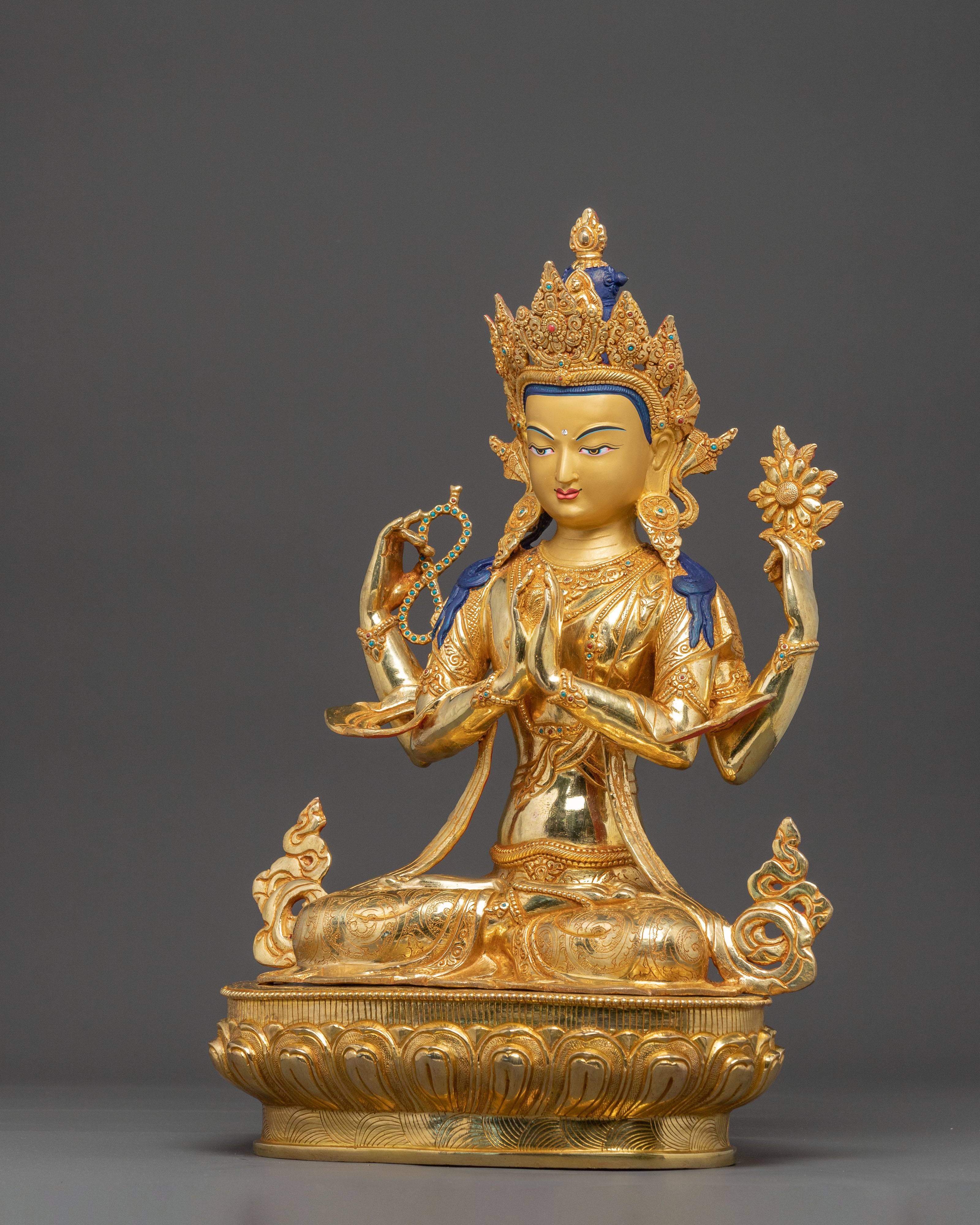 Handmade Bodhisattva of Compassion Chenrezig Statue