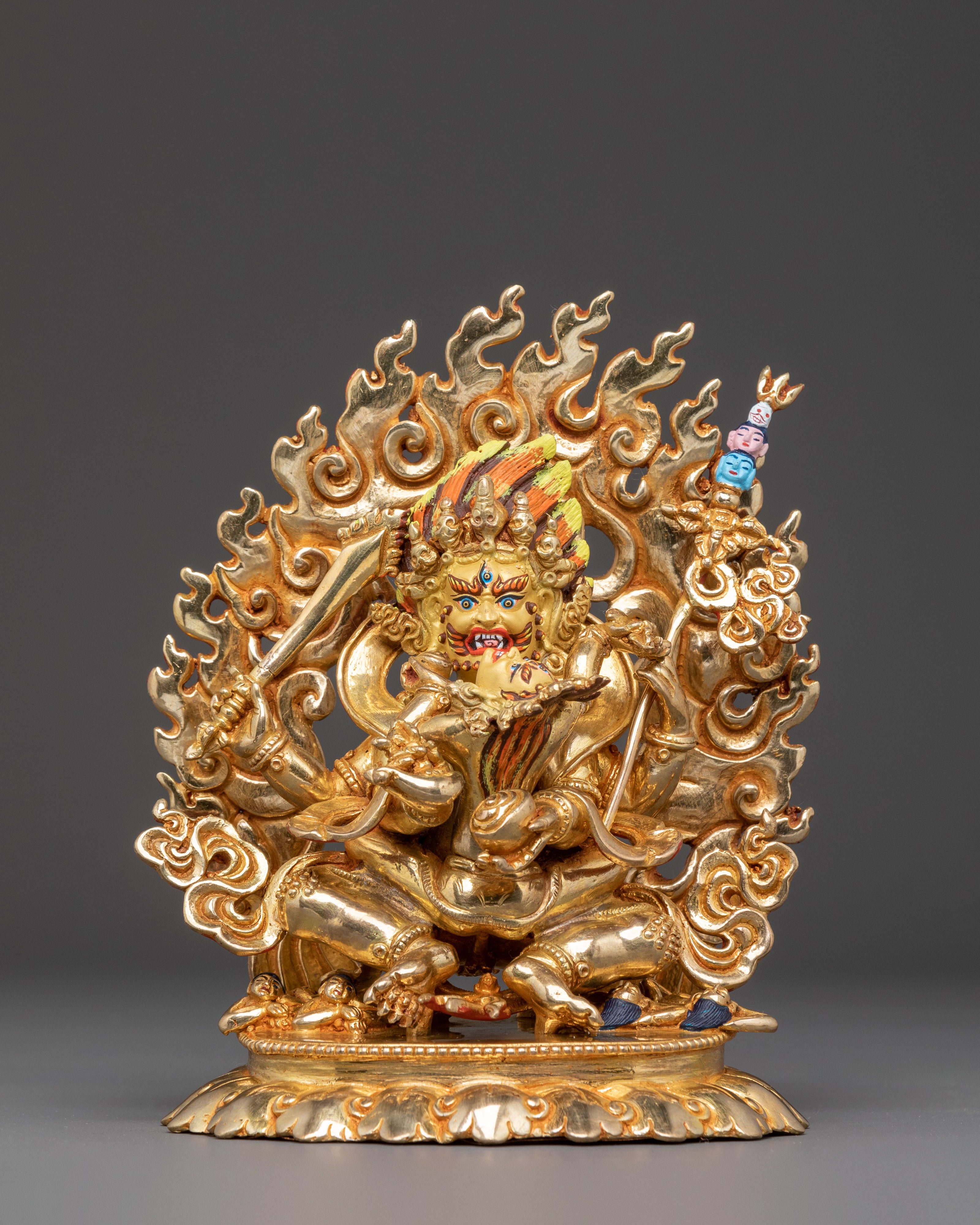Statue of Seated Four Armed Mahakala