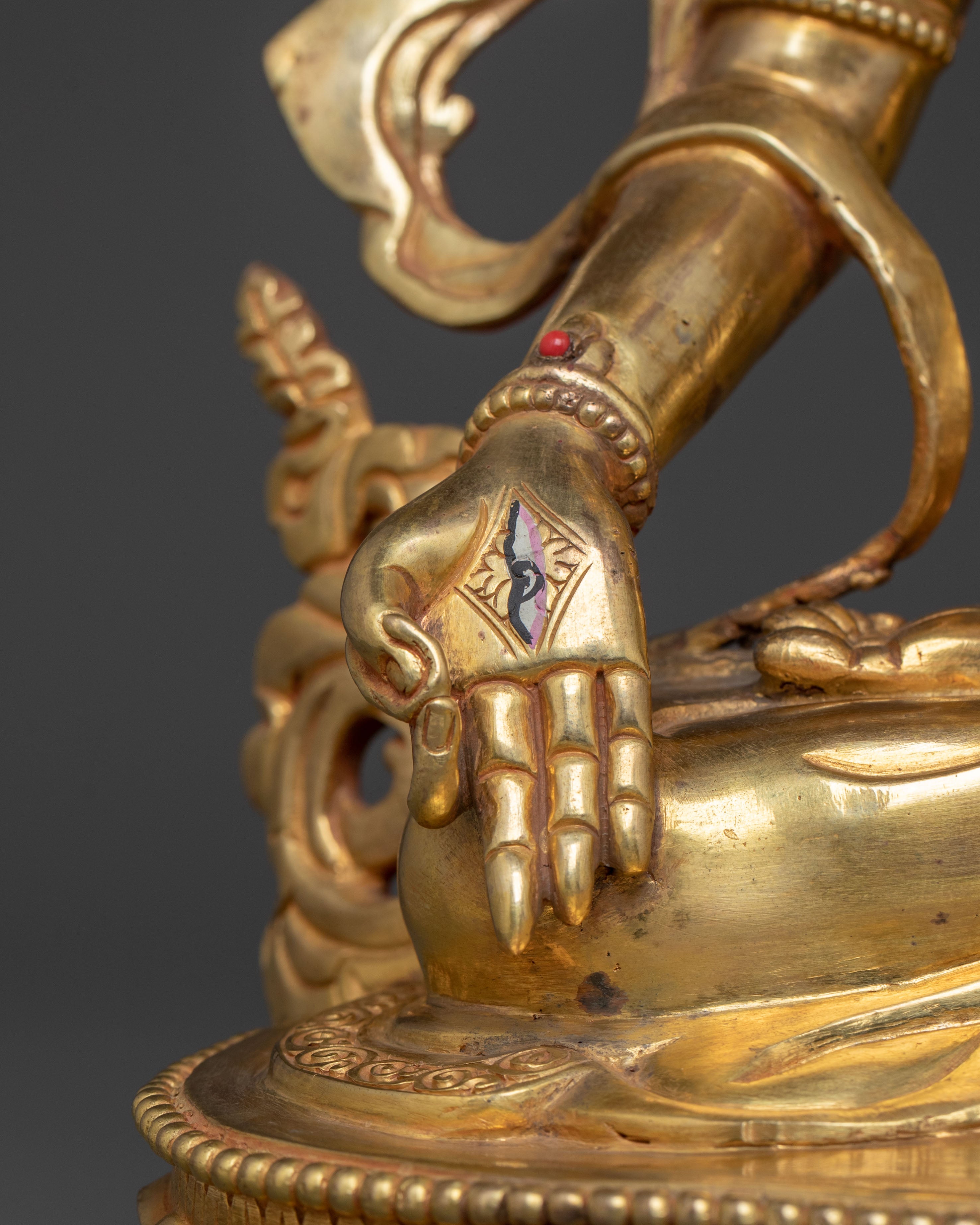 White Tara Statue | 24K Gold Gilded
