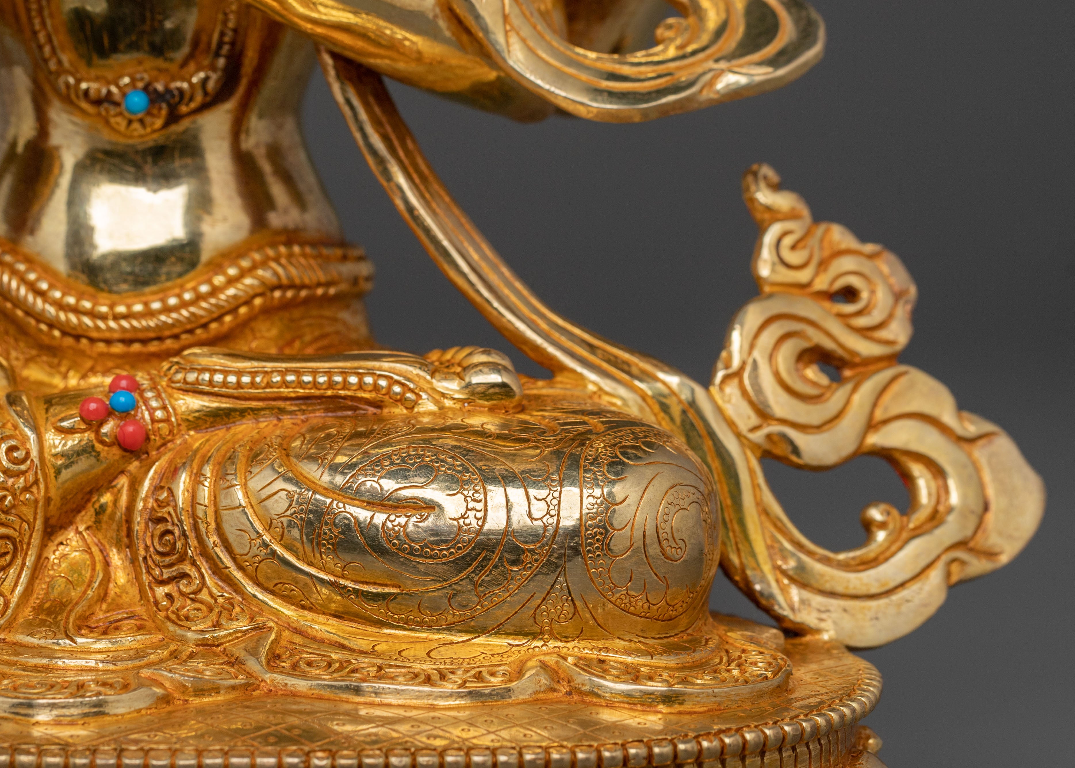 Chenrezig 24K Gold Gilded Statue: Divine Presence