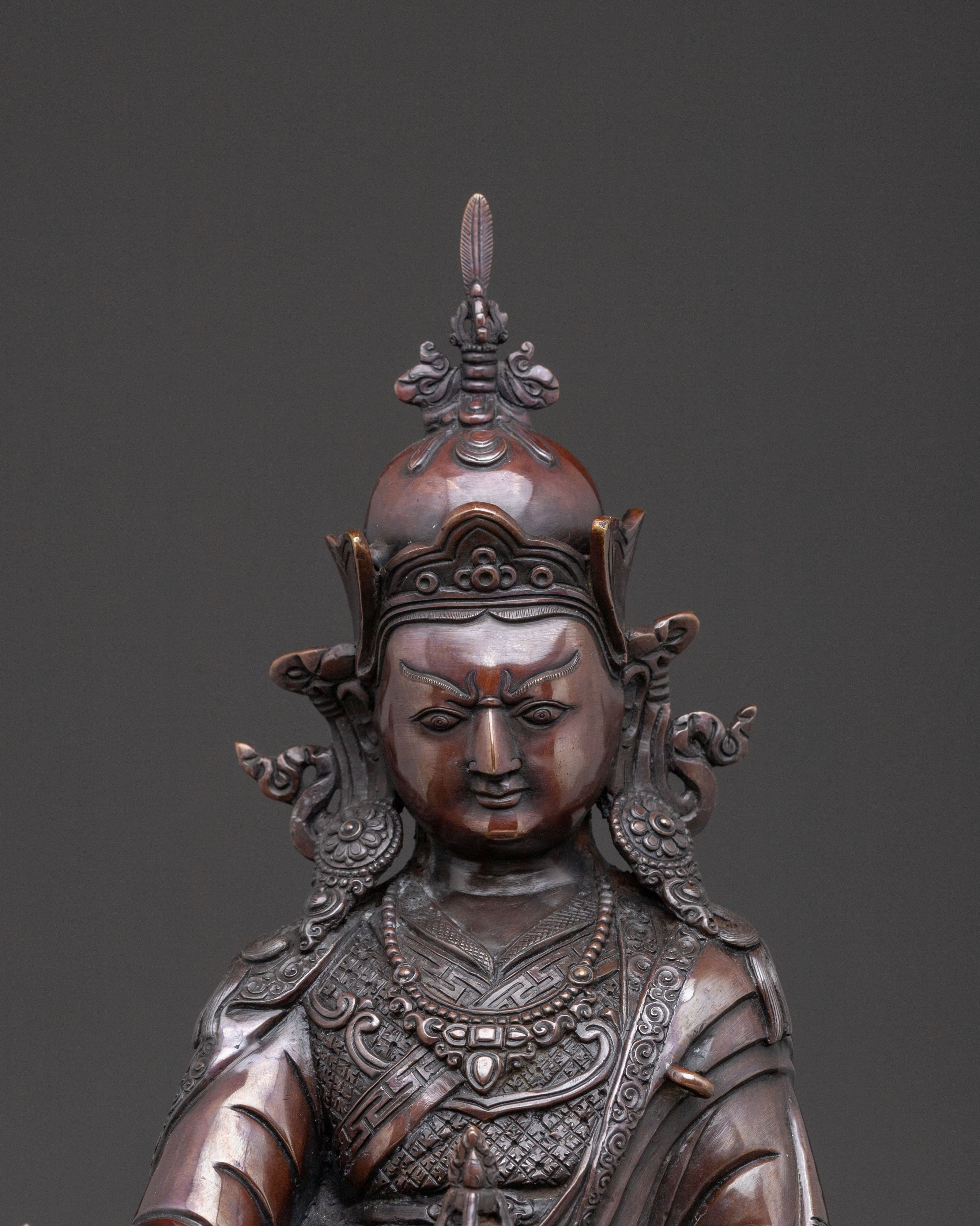 Guru Rinpoche Blessing Statue | Oxidized Copper