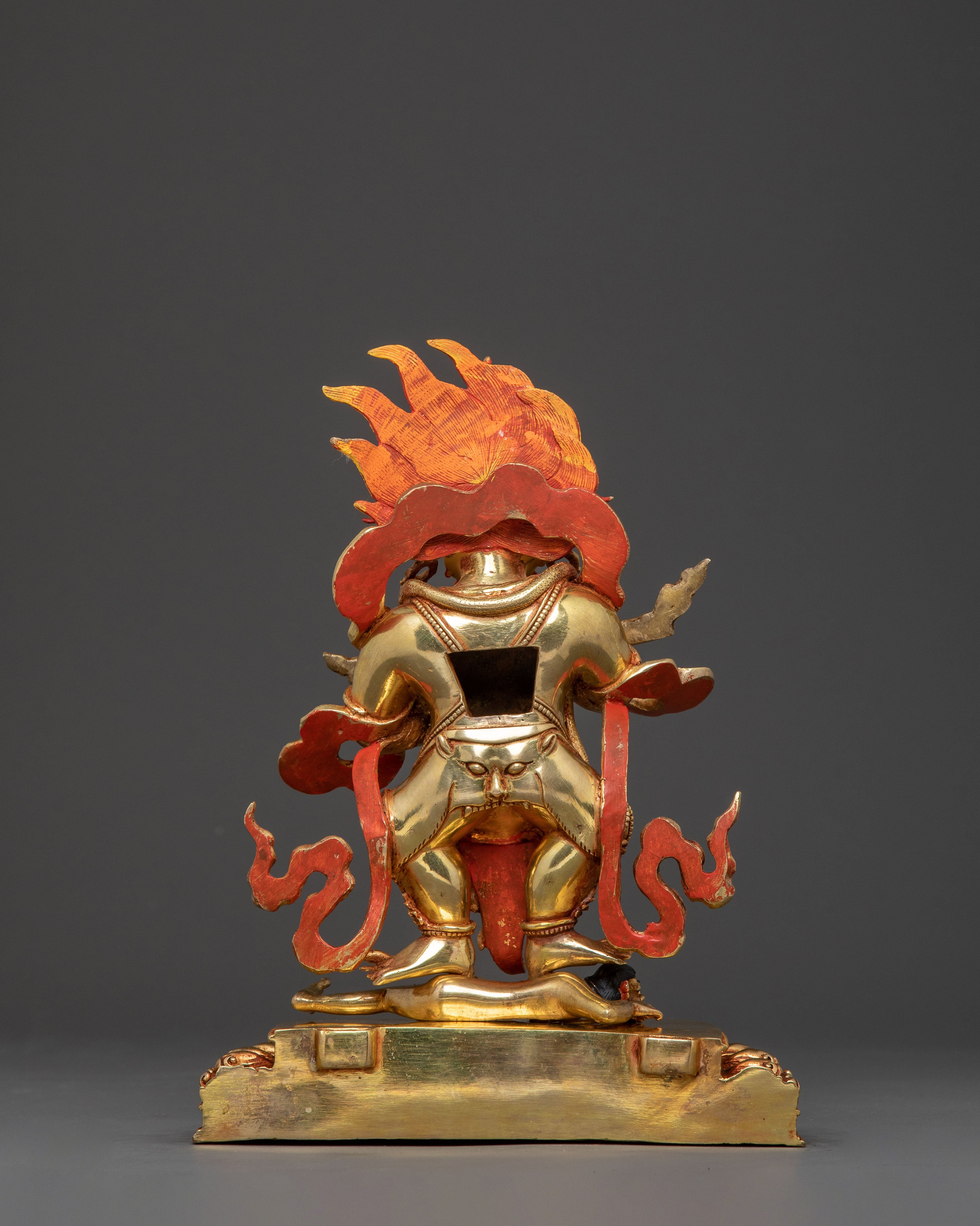 Shakya Mahakala Holy Statue | Hand-Gilded Copper Art