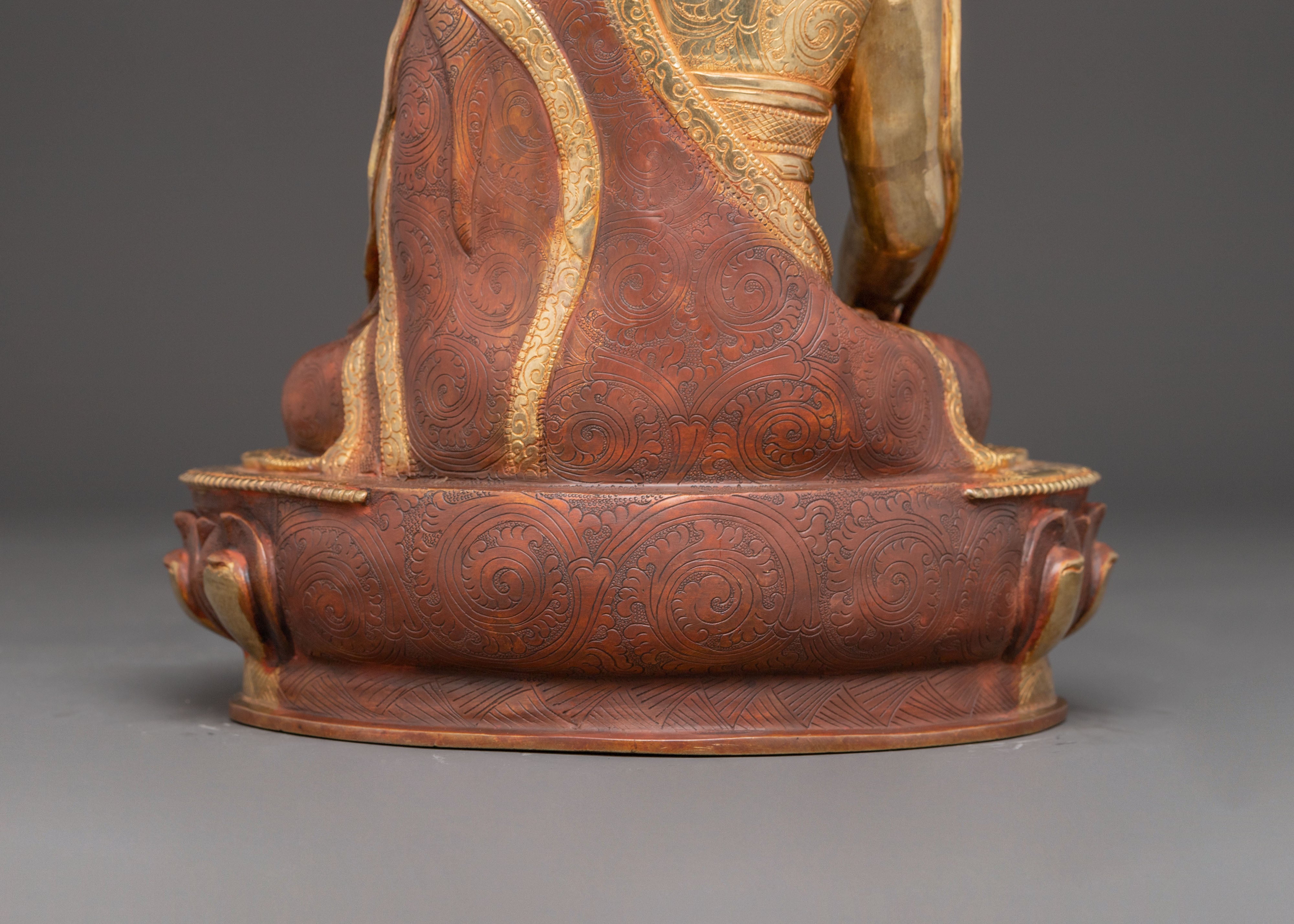 Longchenpa Copper Statue | Gold-Gilded Sculpture of Wisdom