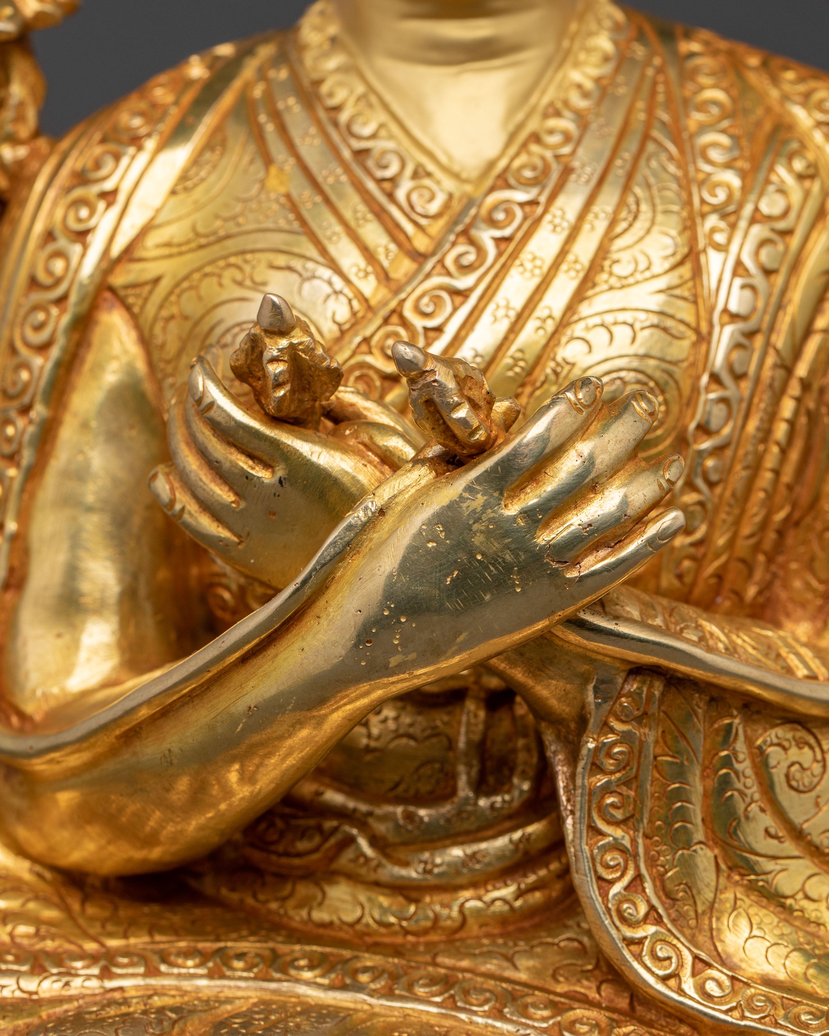 16th Karmapa Spiritual Statue – 24K Gold Gilded Copper