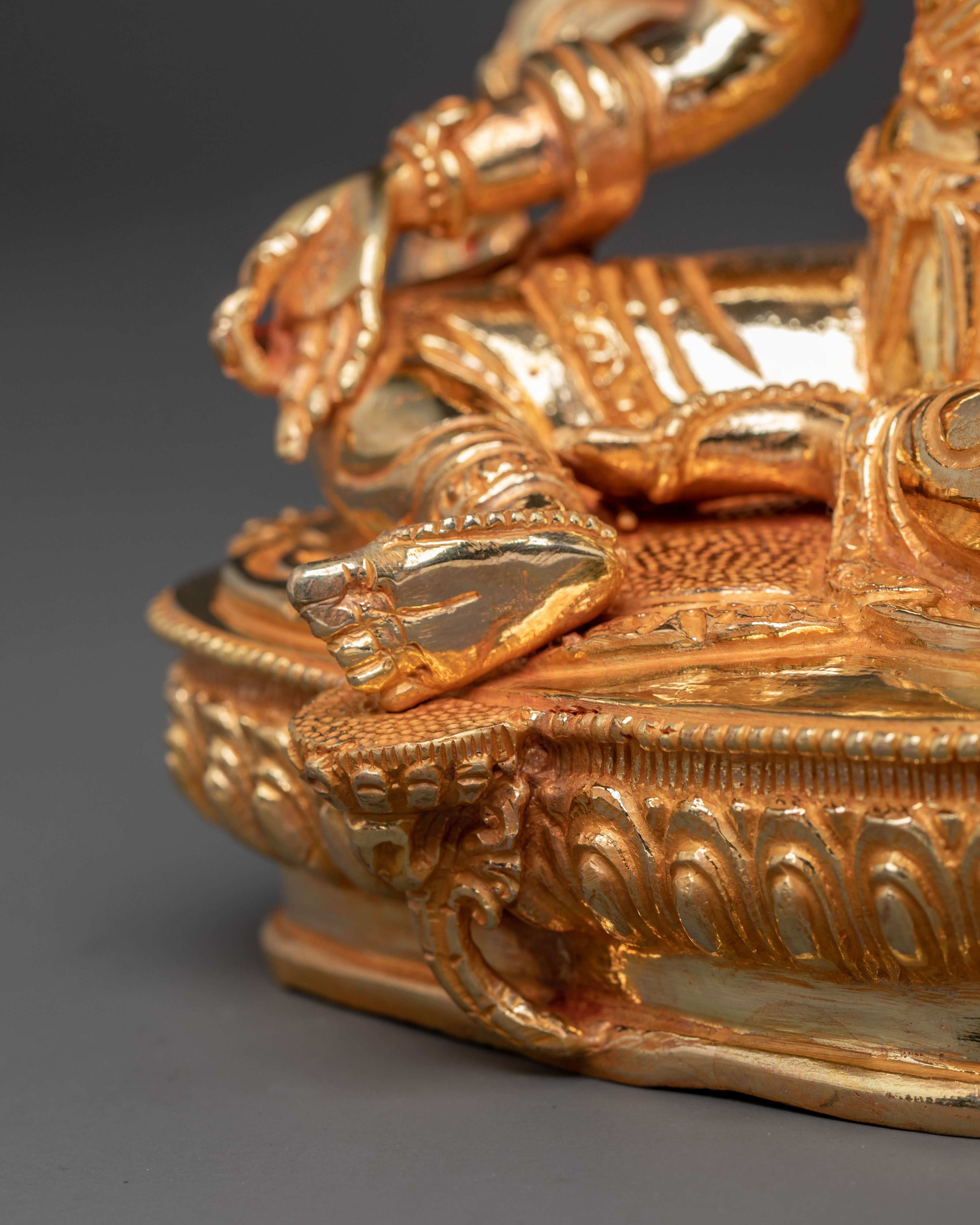 Divine Shyama Tara Golden Statue – Handcrafted Serenity