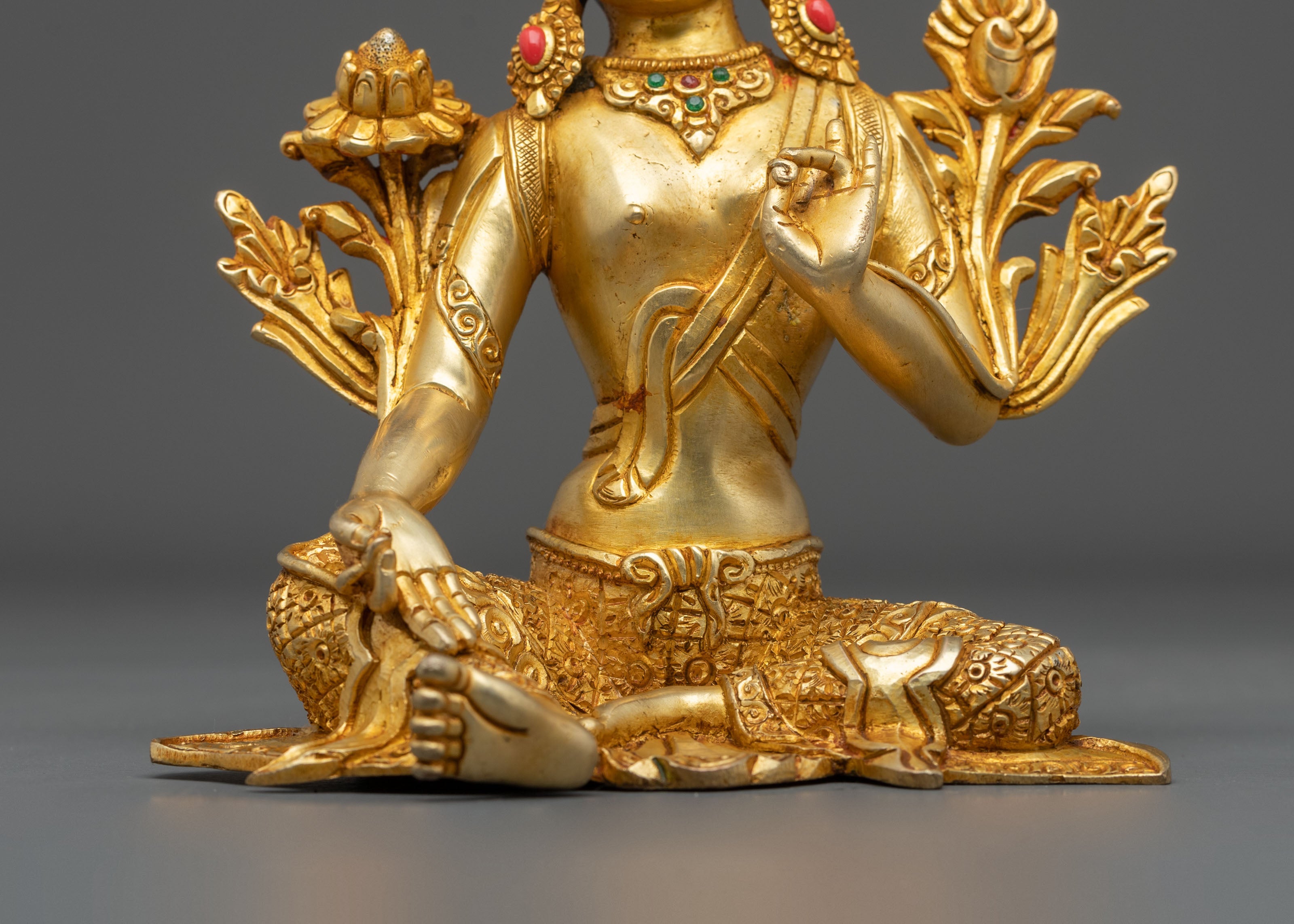 Six Bodhisattva Meditation Statue Set | 24K Gold Gilded Copper Sculptures