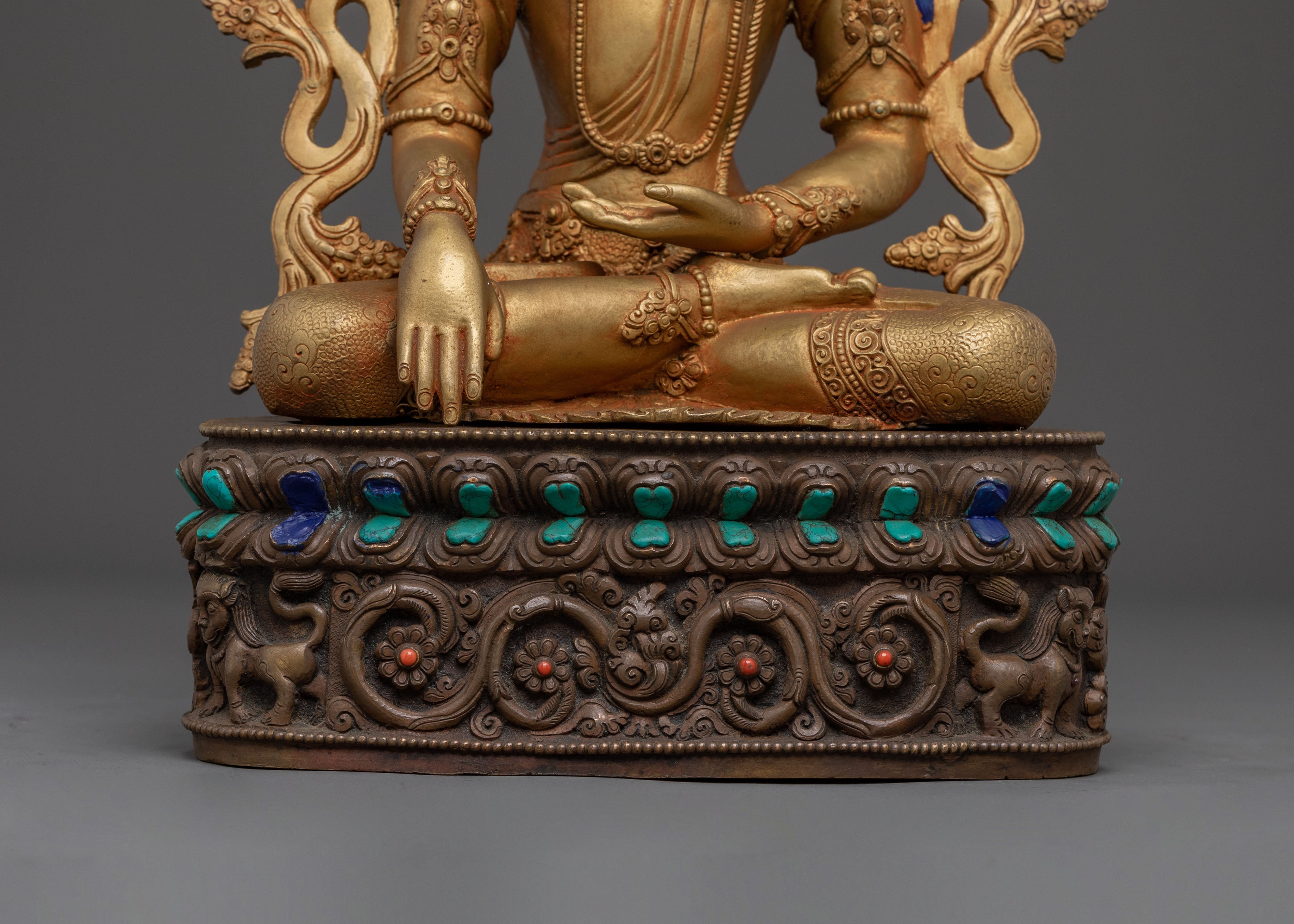 Crown Shakyamuni Statue | Sacred Altar Decor
