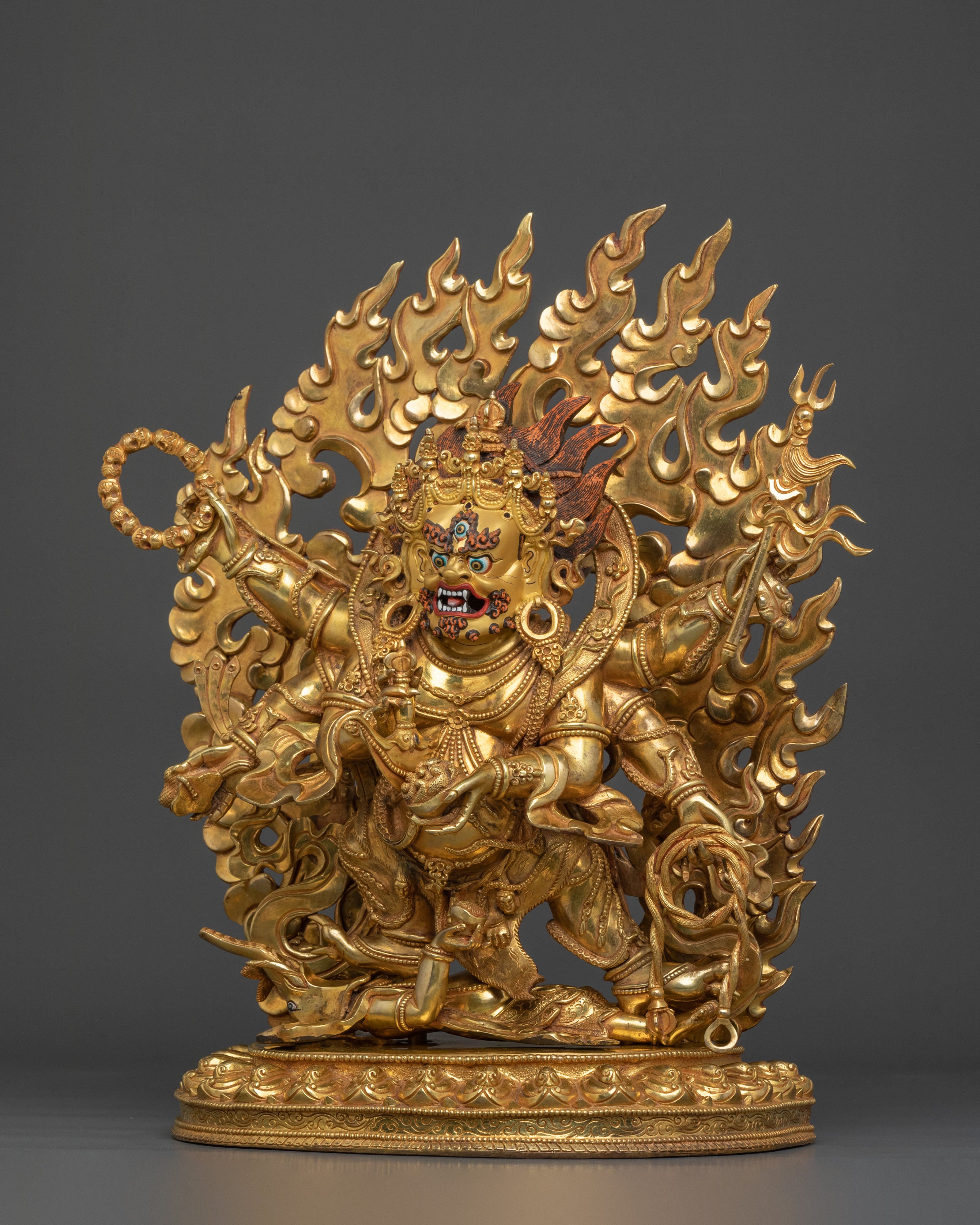 Six-Armed Mahakala Dharma Protector Statue | Wrathful Buddhist Guardian