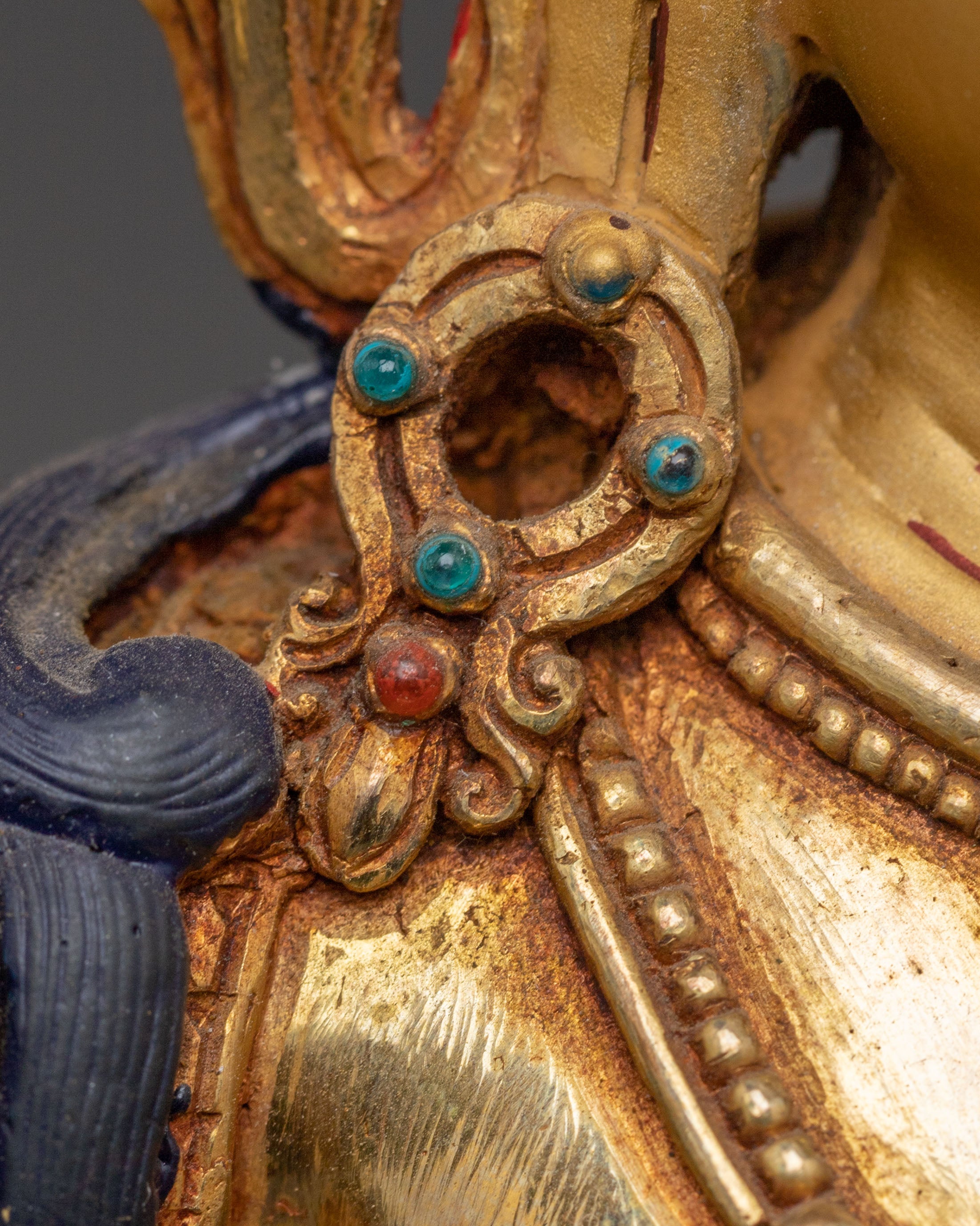 Tibetan Manjushri Wisdom Deity Statue | 24K Gold Gilded Statue