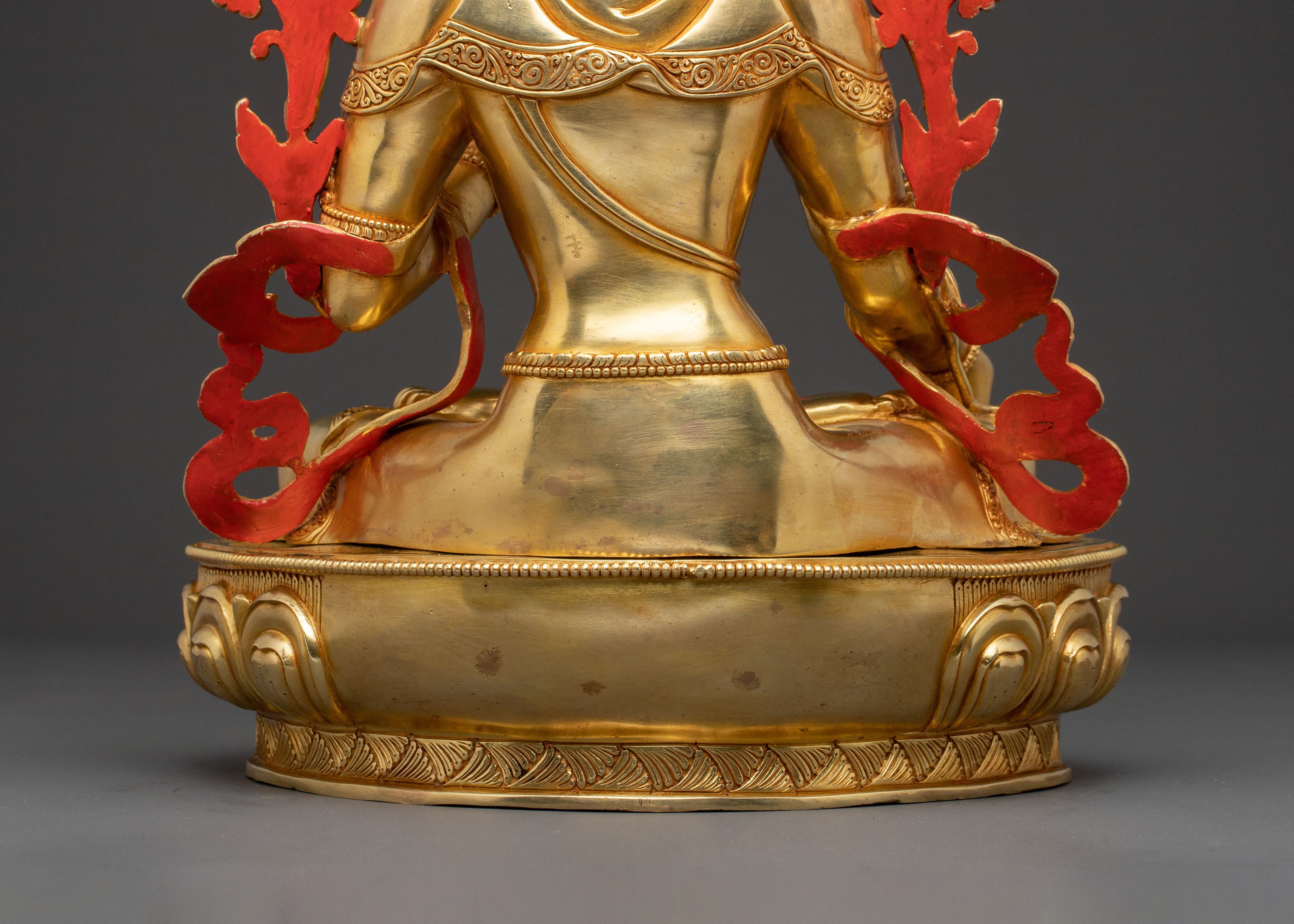 Nepalese White Tara Copper Statue | 24k Gold-Gilded Serenity