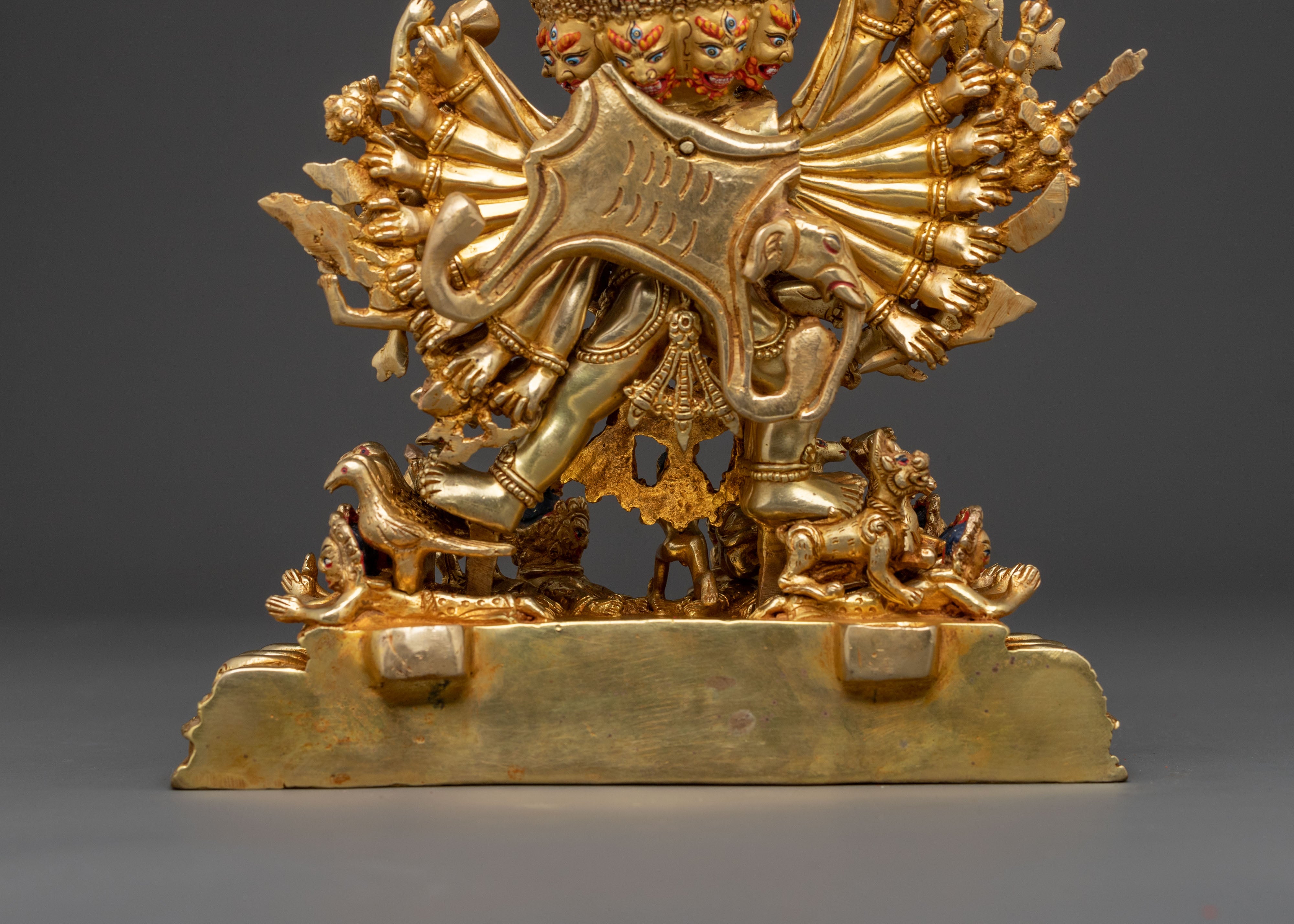 Yamantaka Buddhist Wrathful Deity Statue | 24K Gold Gilded