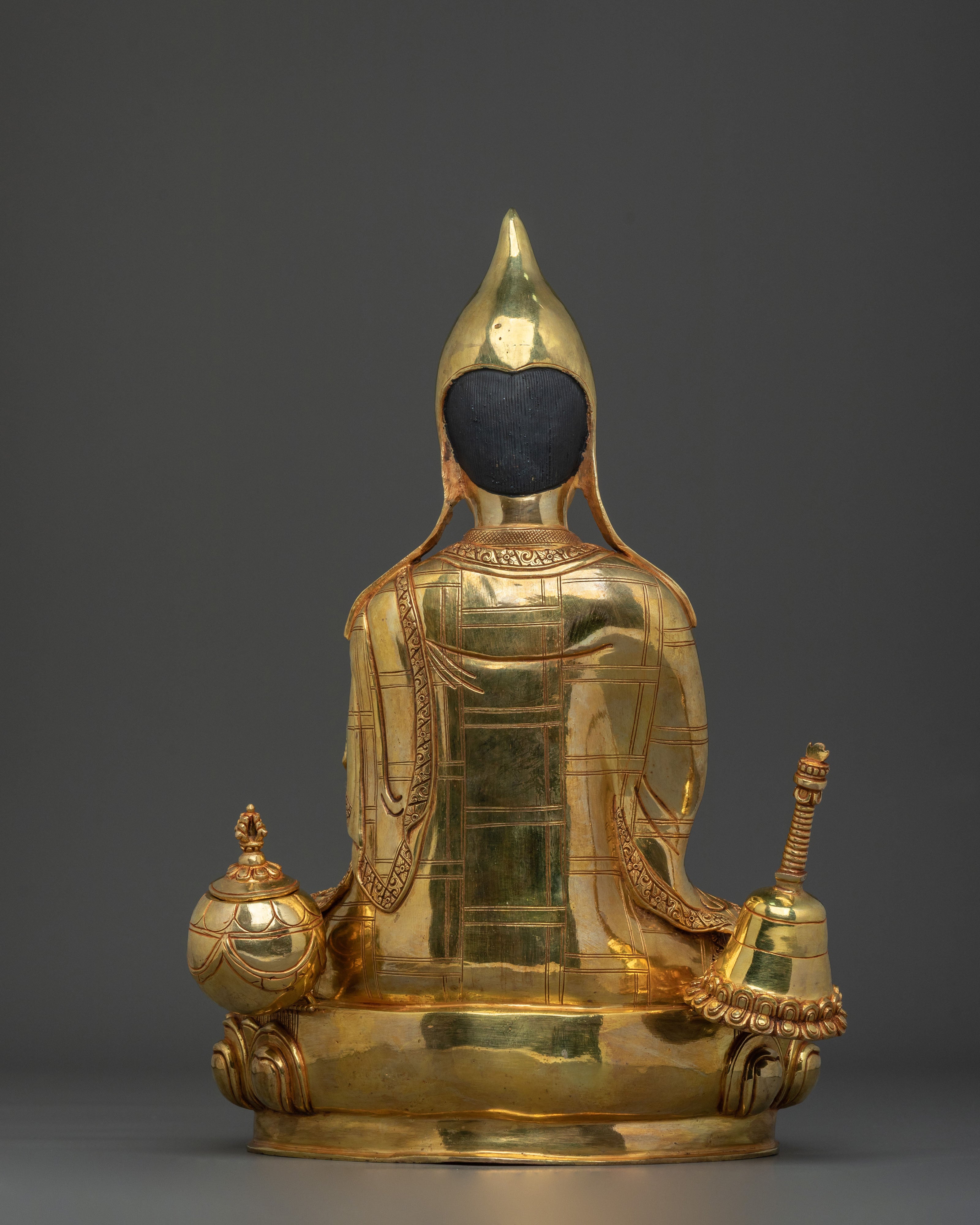 Atisa Sculpture | 24K Gold Gilded Buddhist Master
