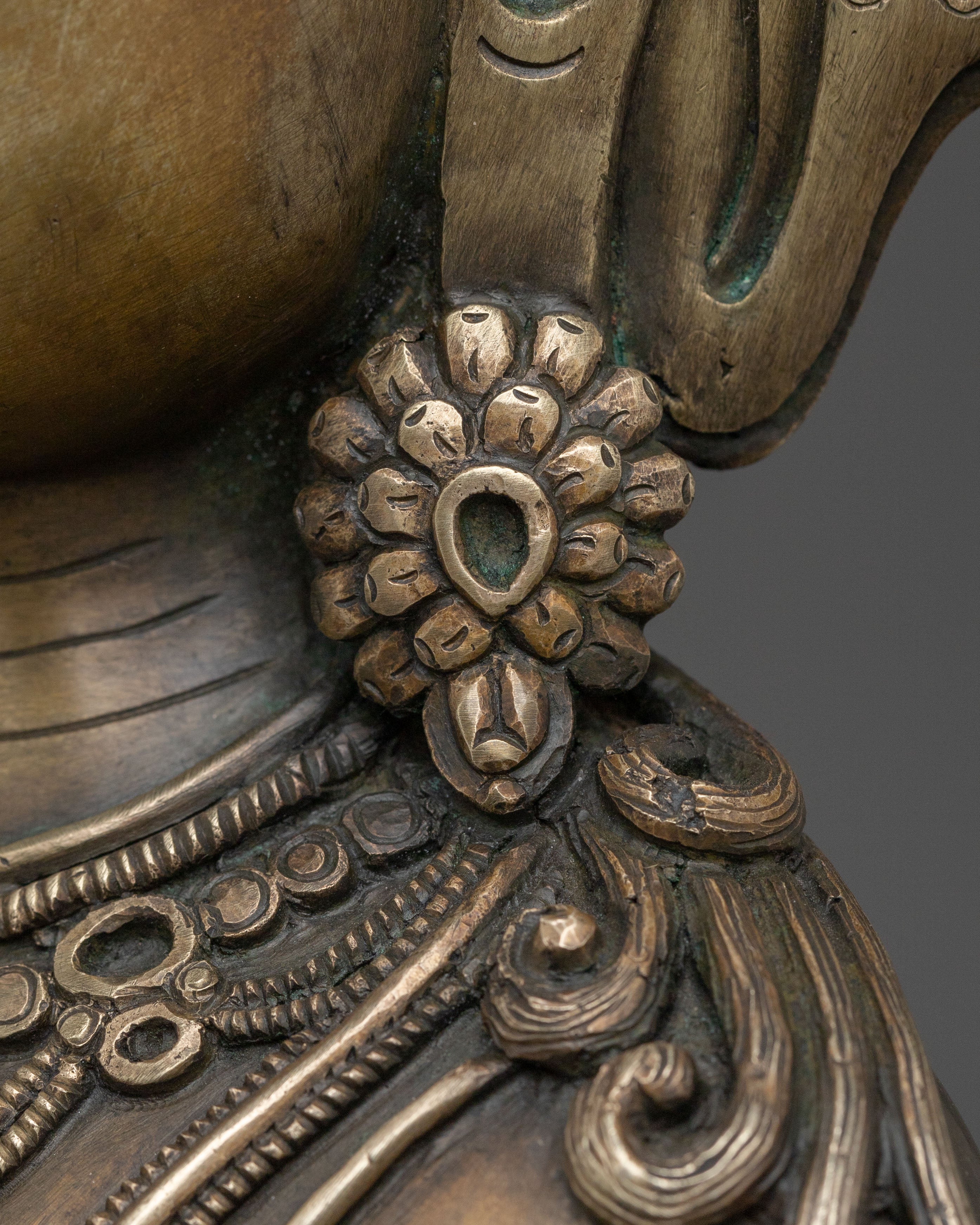 Crown Amitabha Buddha Sacred Sculpture in Bronze