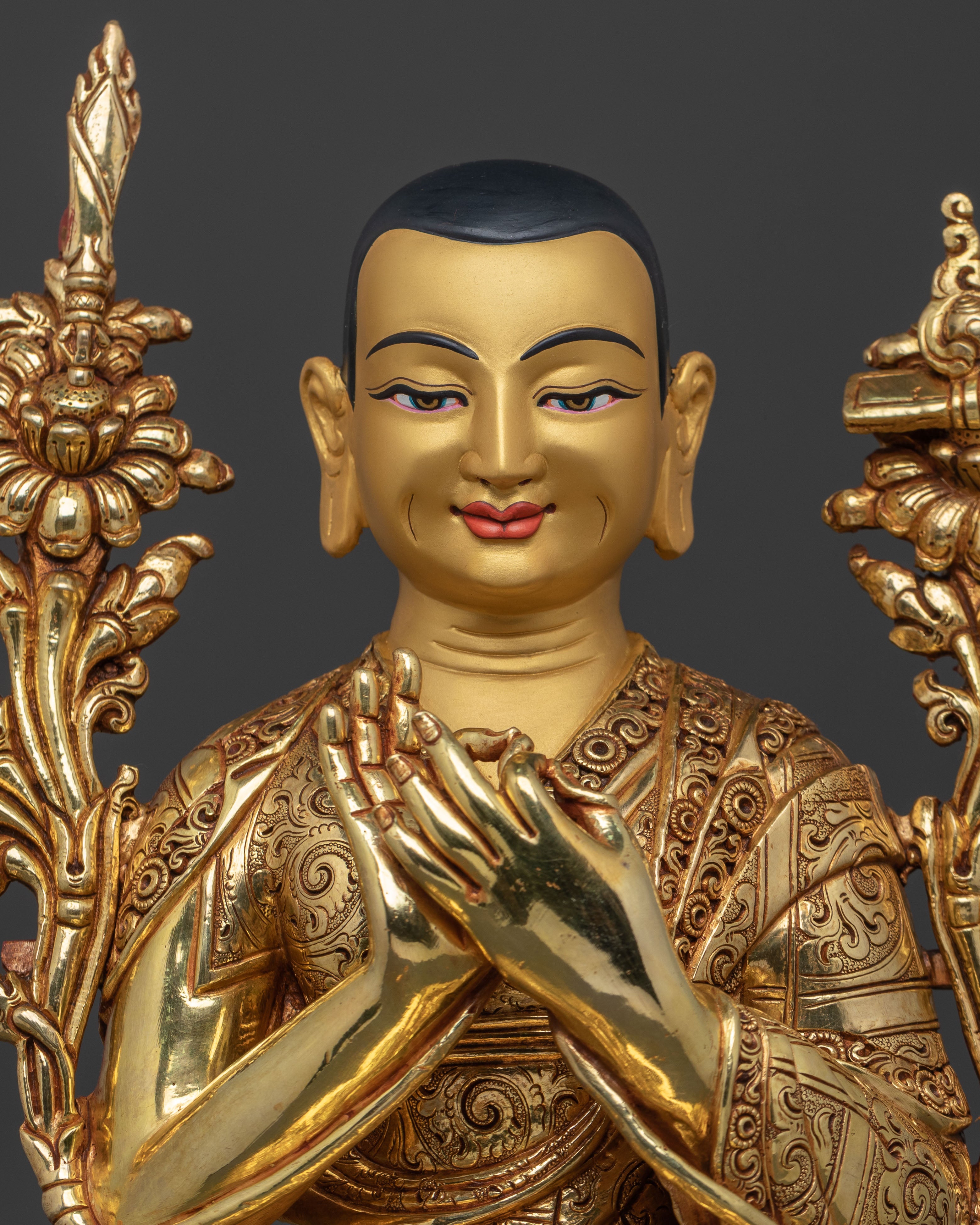 Buddhist Statue Set of Tsongkhapa with Disciples – Gilded Copper Masterpiece