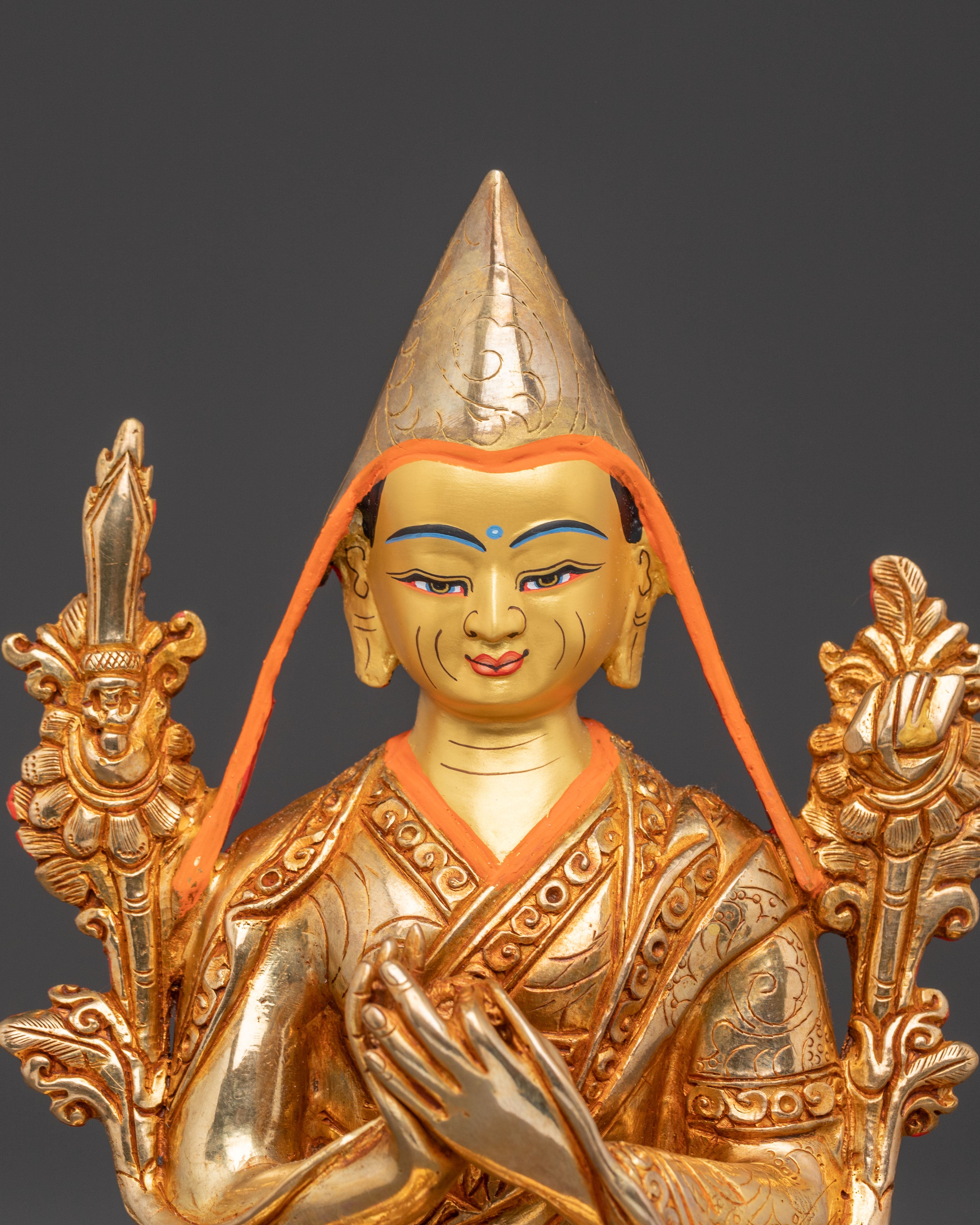 Himalayan Buddhist Master Tsongkhapa Handcrafted Statue