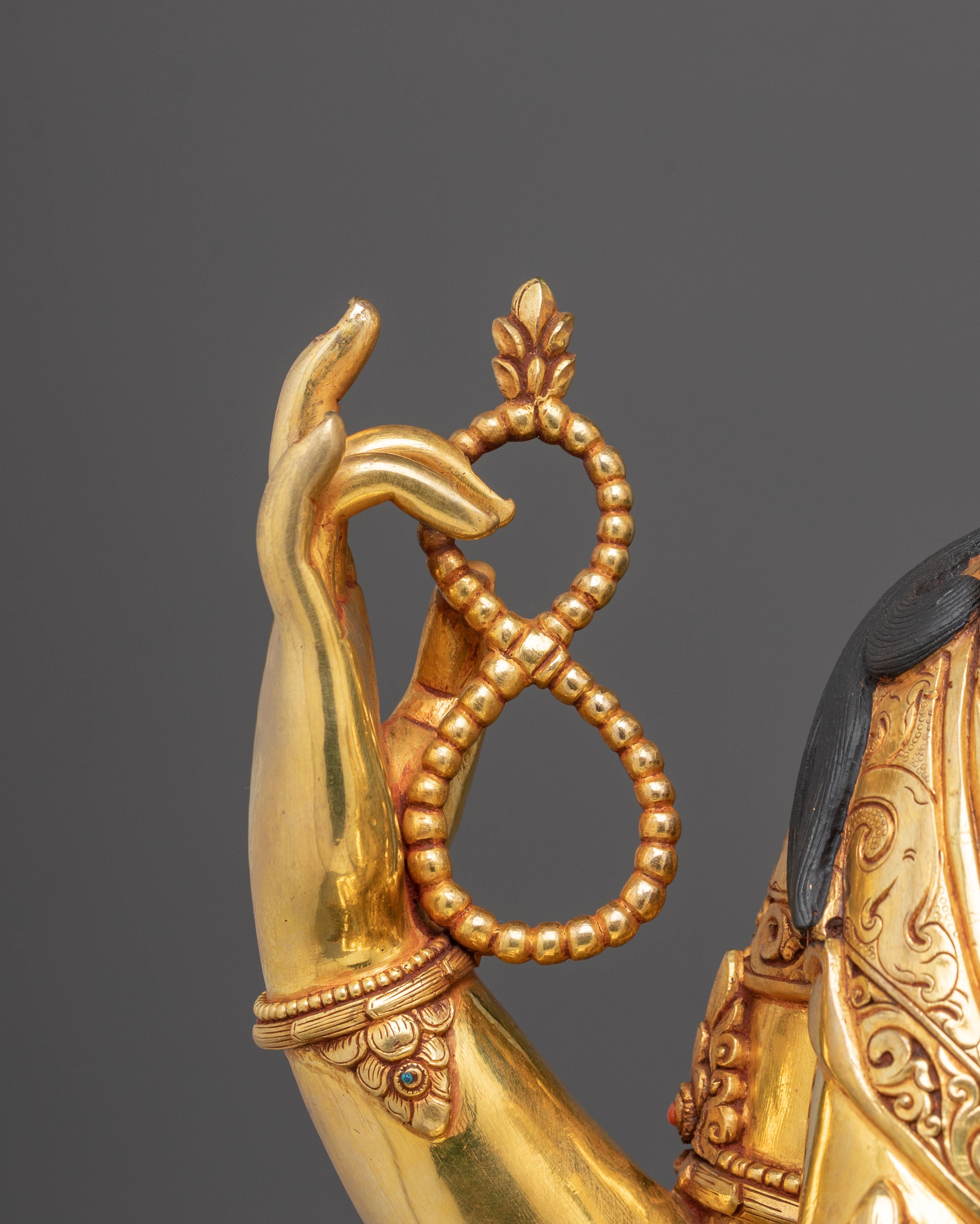 Four-Armed Chenrezig Statue | Exquisite 24K Gold Gilded Sculpture