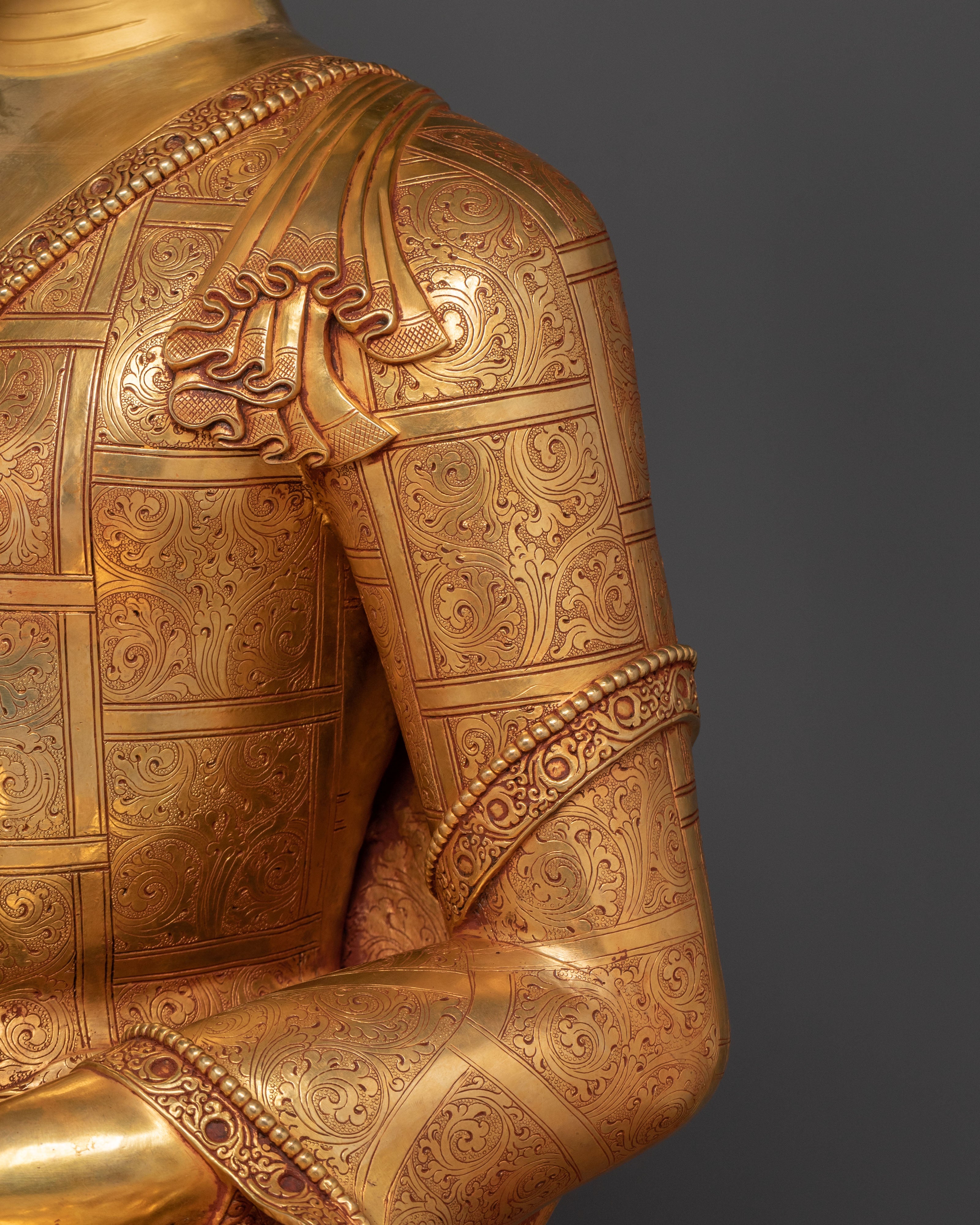 Shakyamuni Buddha Statue | 24K Gold Gilded Buddhist Icon