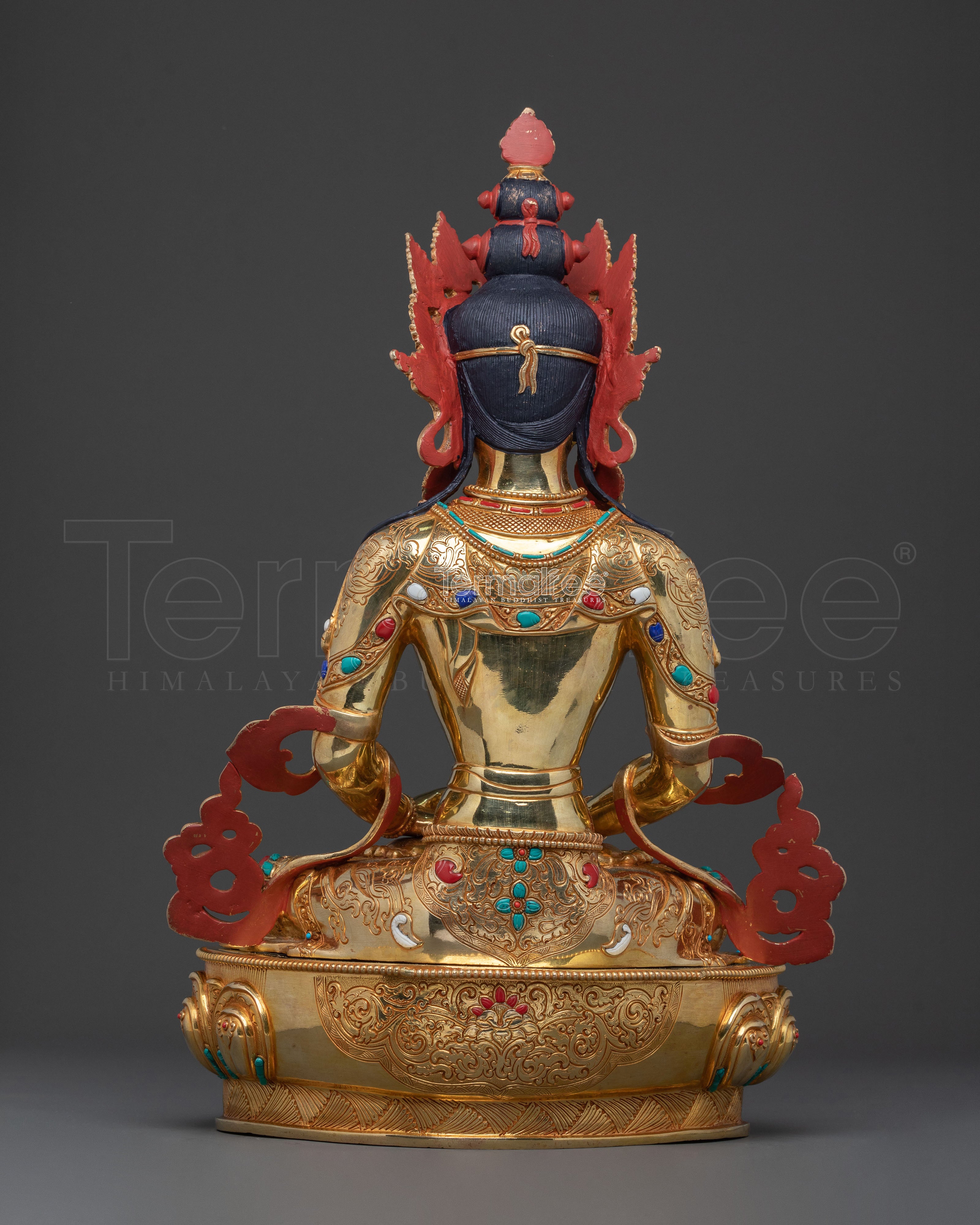Amitayus: 24K Gold Gilded Traditional Statue