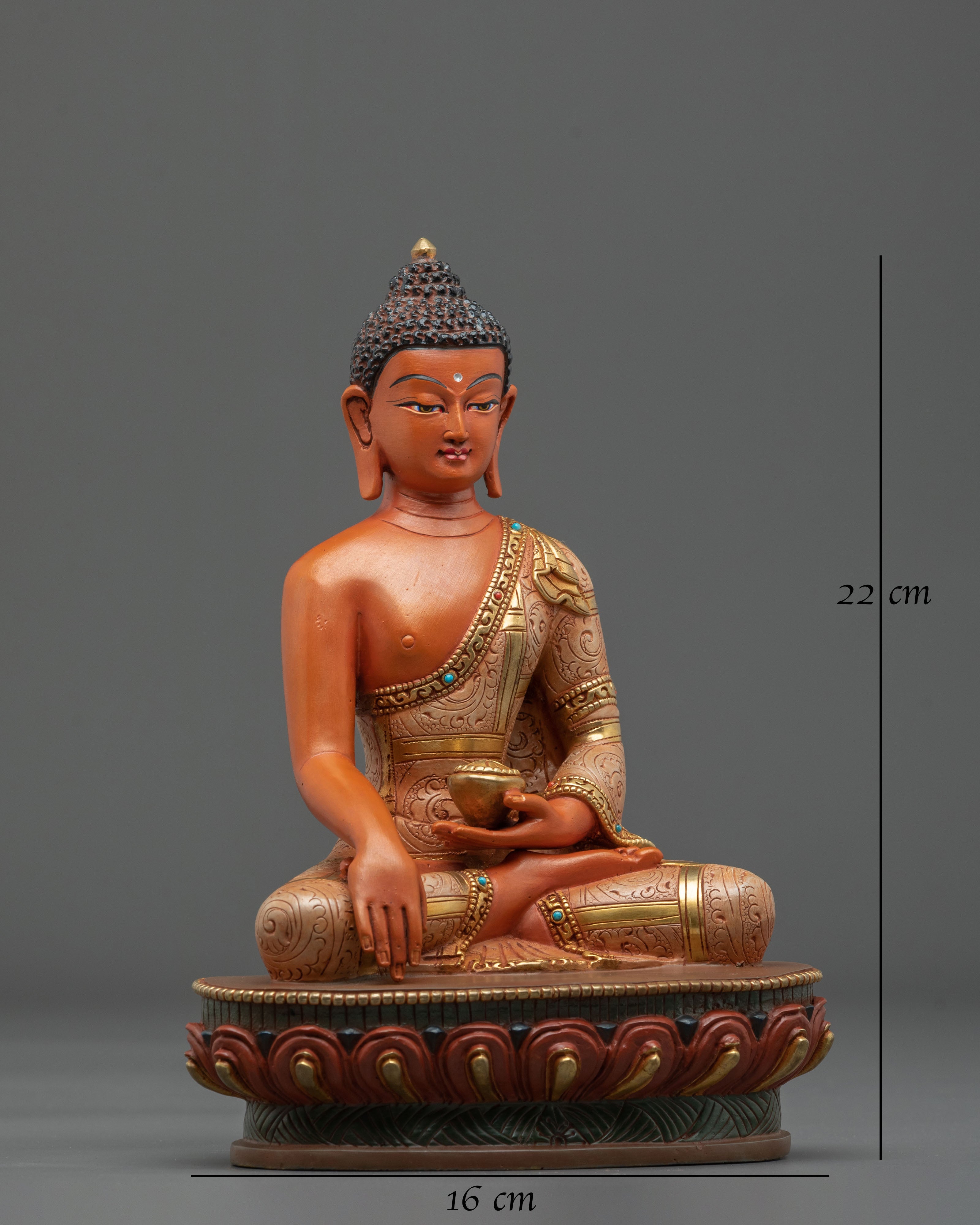 Shakyamuni Buddha Sacred Buddhist Rupa in 24K Gold