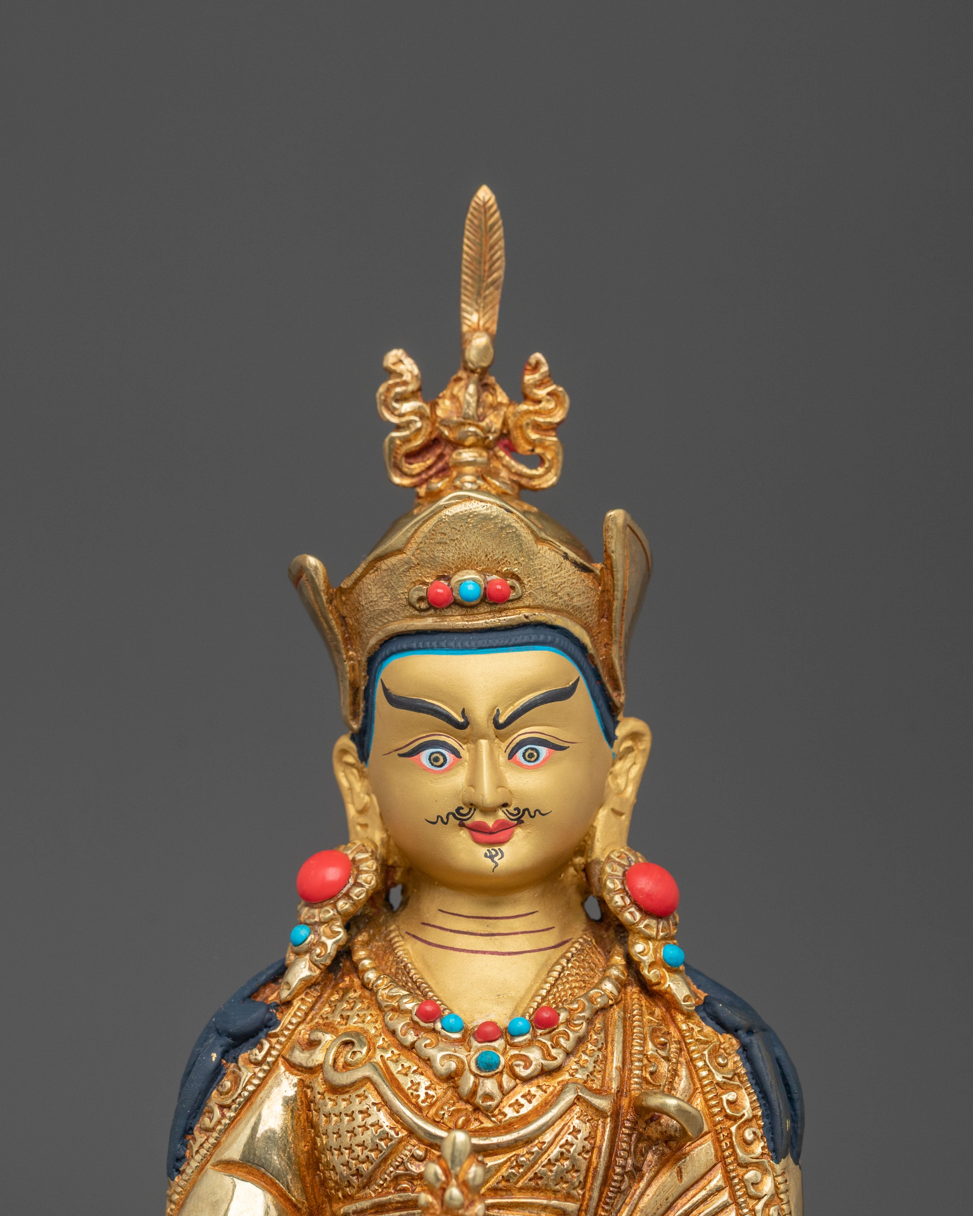 Guru Rinpoche Statue | 24K Gold Gilded Figurine