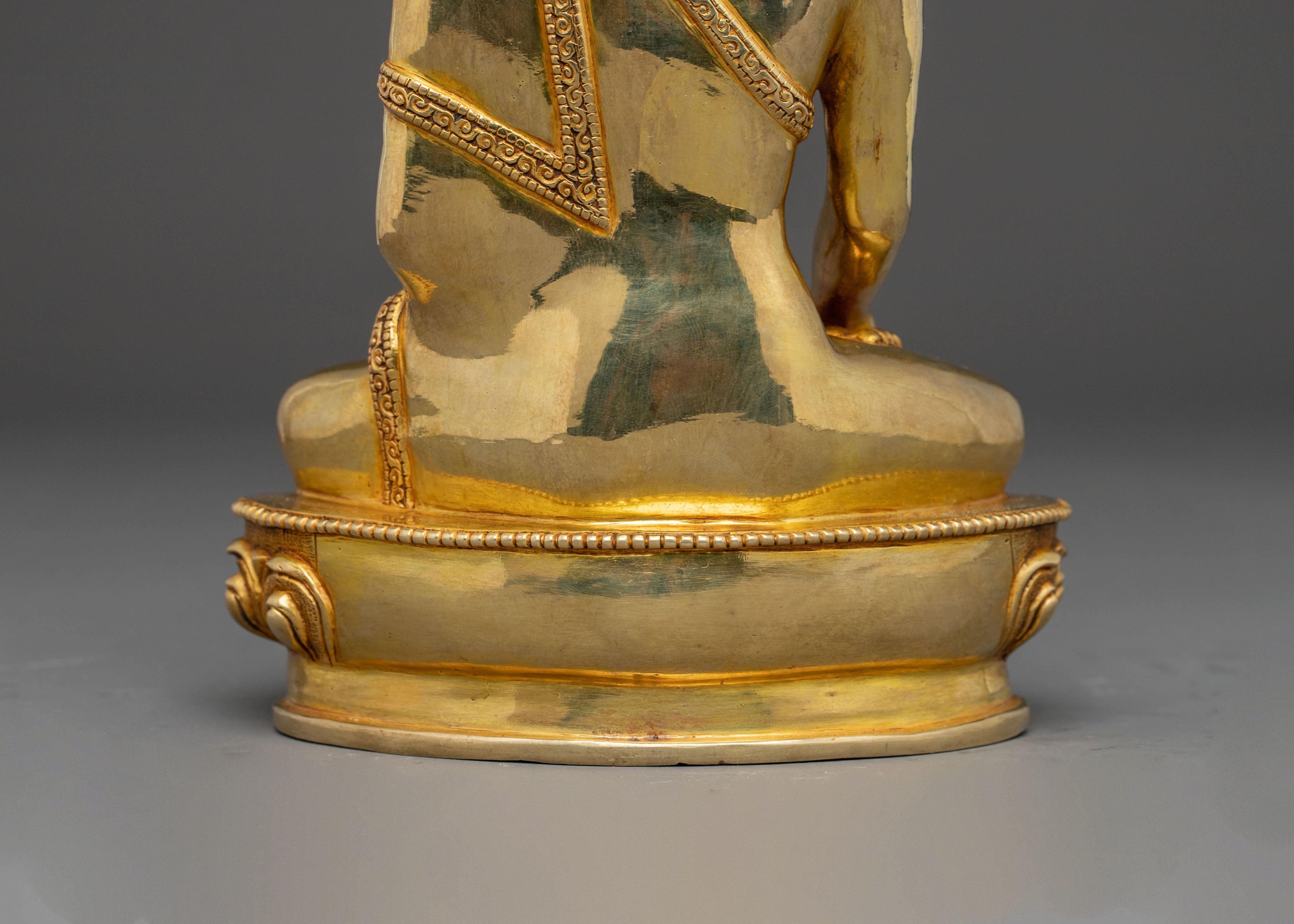 Shakyamuni Buddha Golden Statue | Gautama Buddha Artwork