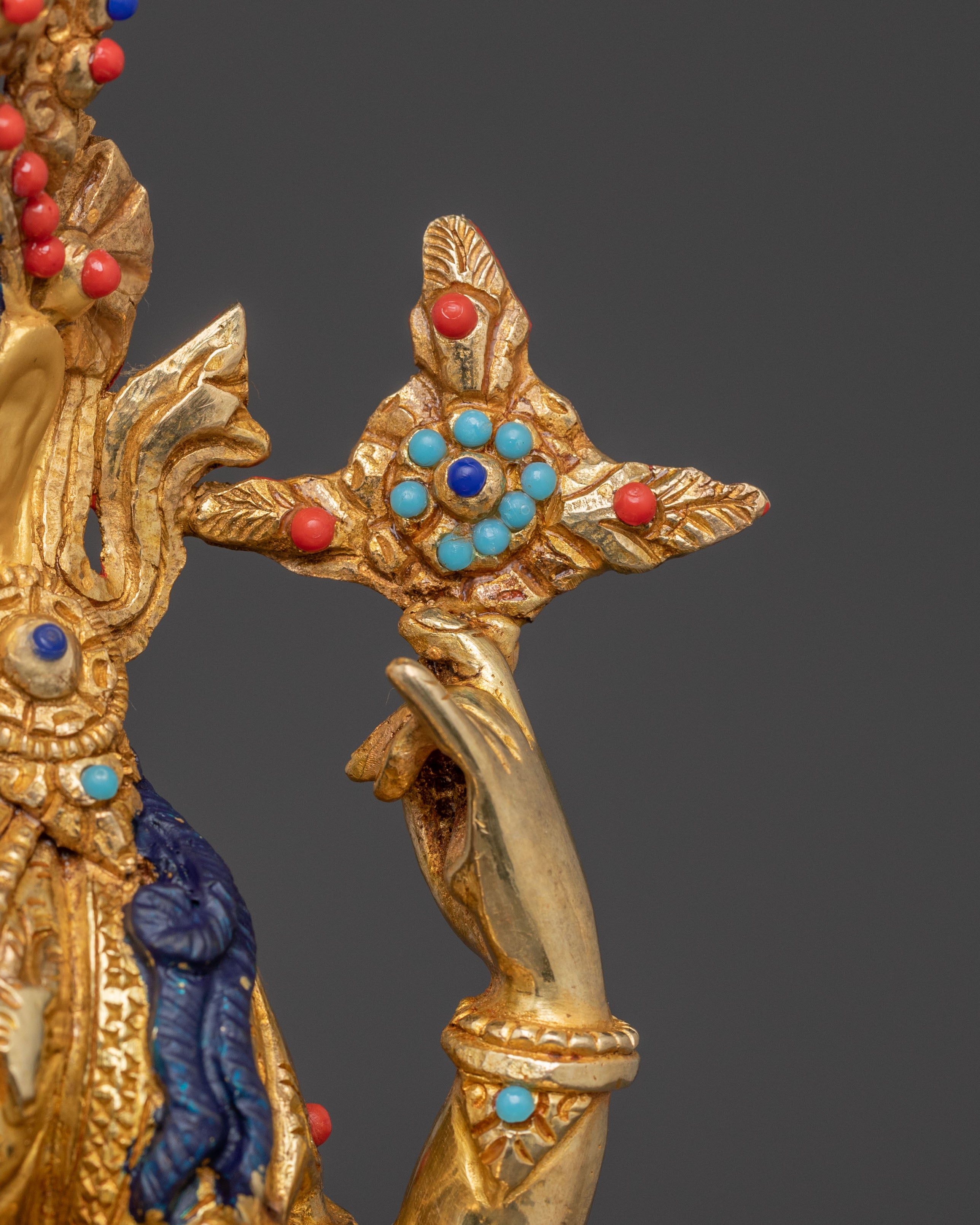 Chenrezig Bodhisattva Sacred Statue – 24K Gold Gilded Art