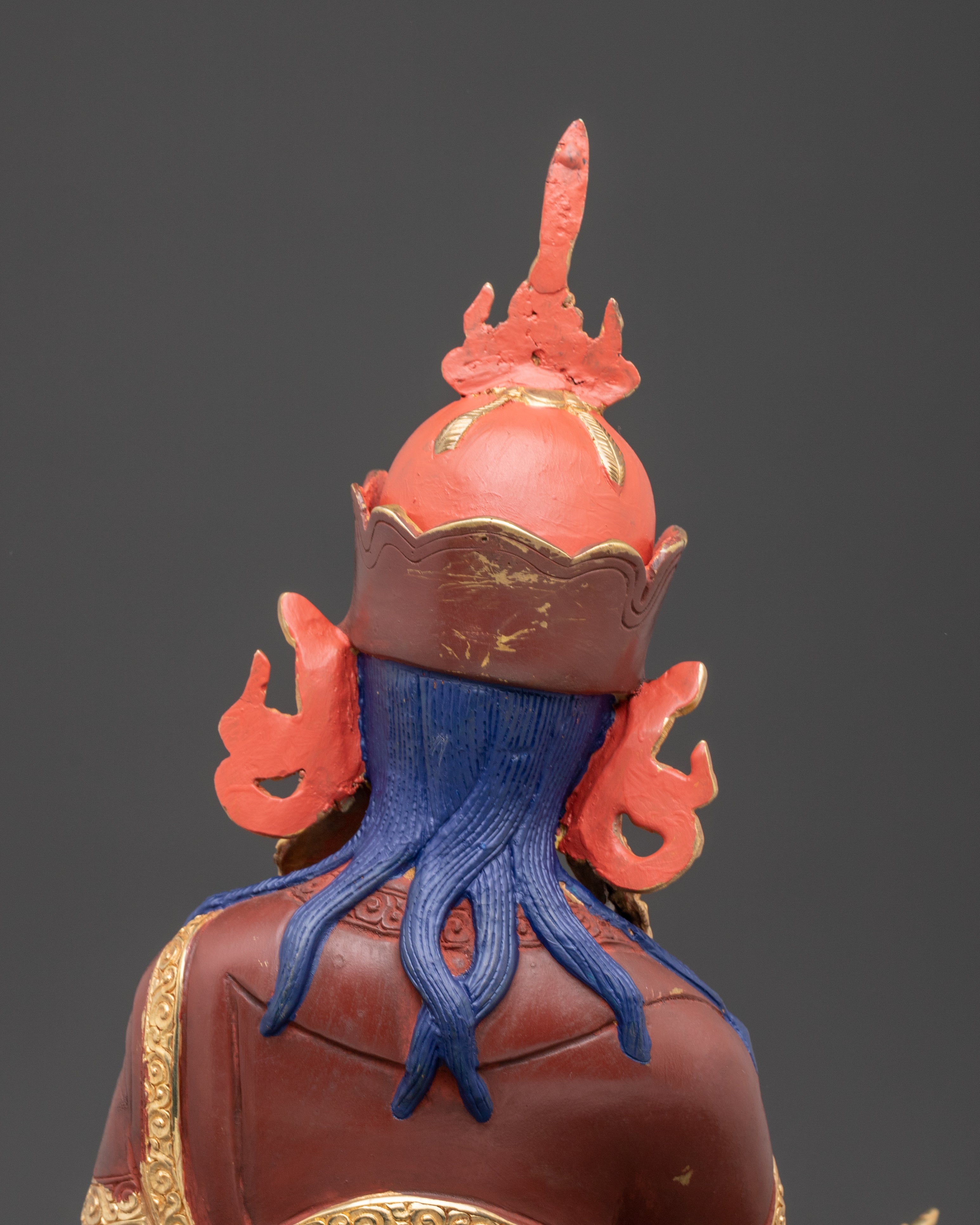 Nepalese Handcrafted Guru Rinpoche Copper Statue