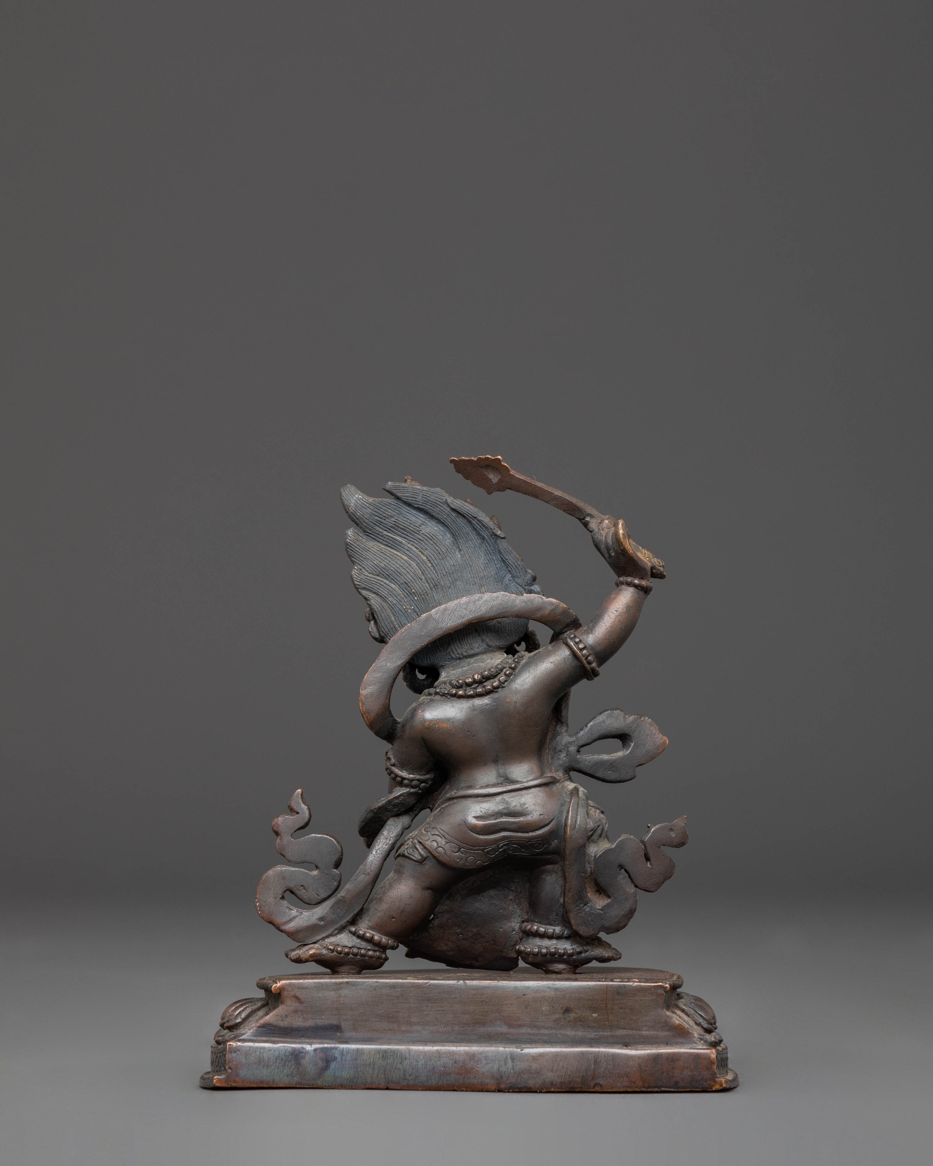 Handcrafted Black Manjushri Statue of Power and Wisdom | Meditation Altar Decor