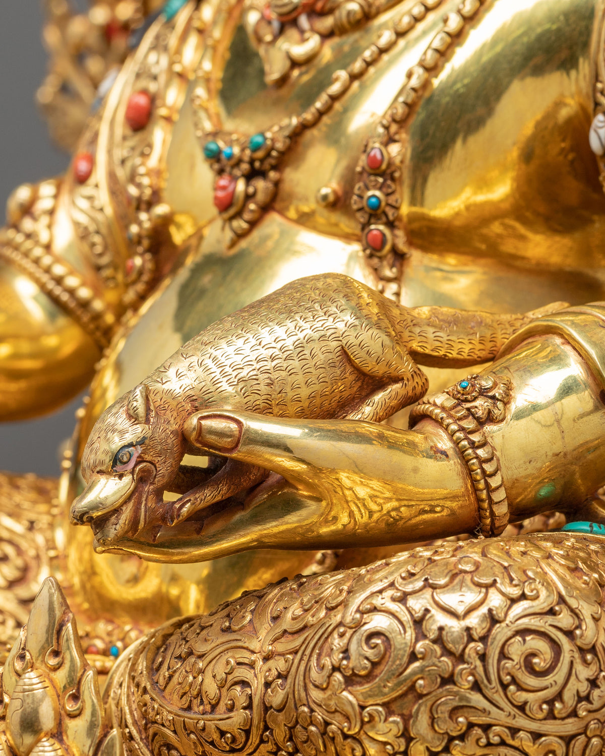 Dzambhala Figurine on Throne | (121.5cm Tall) Wealth God Figurine