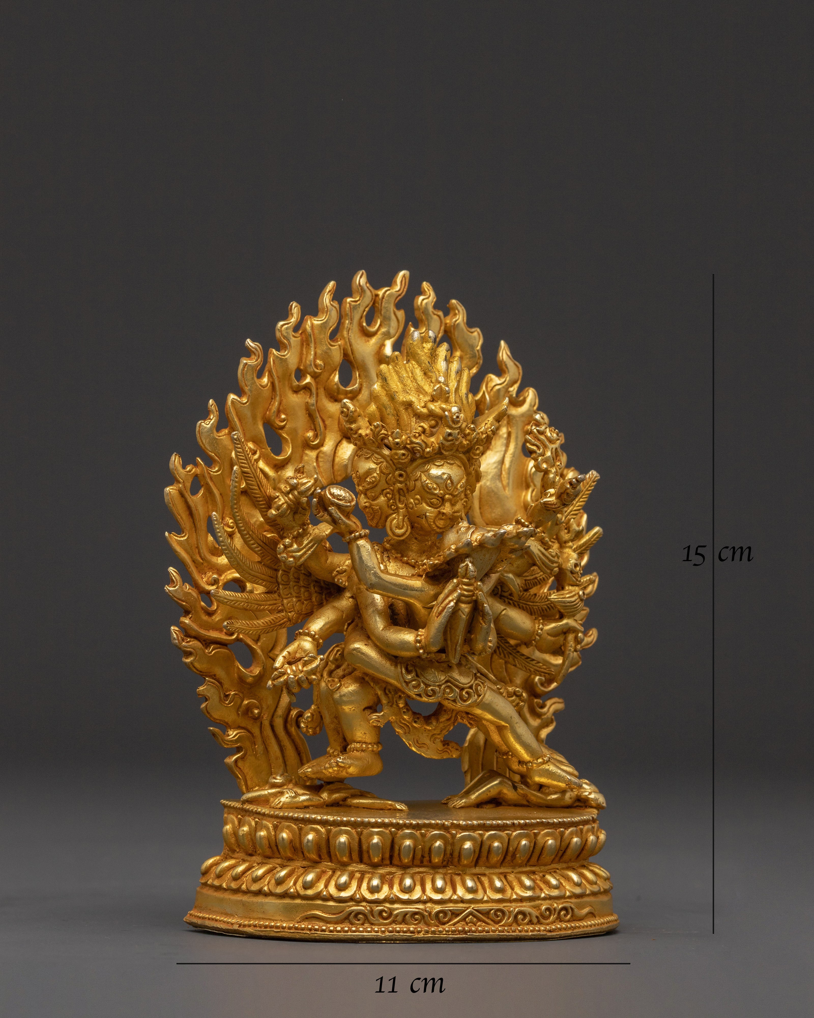 Vajrakilaya Traditional Statue – Sacred Protector Gold Finish
