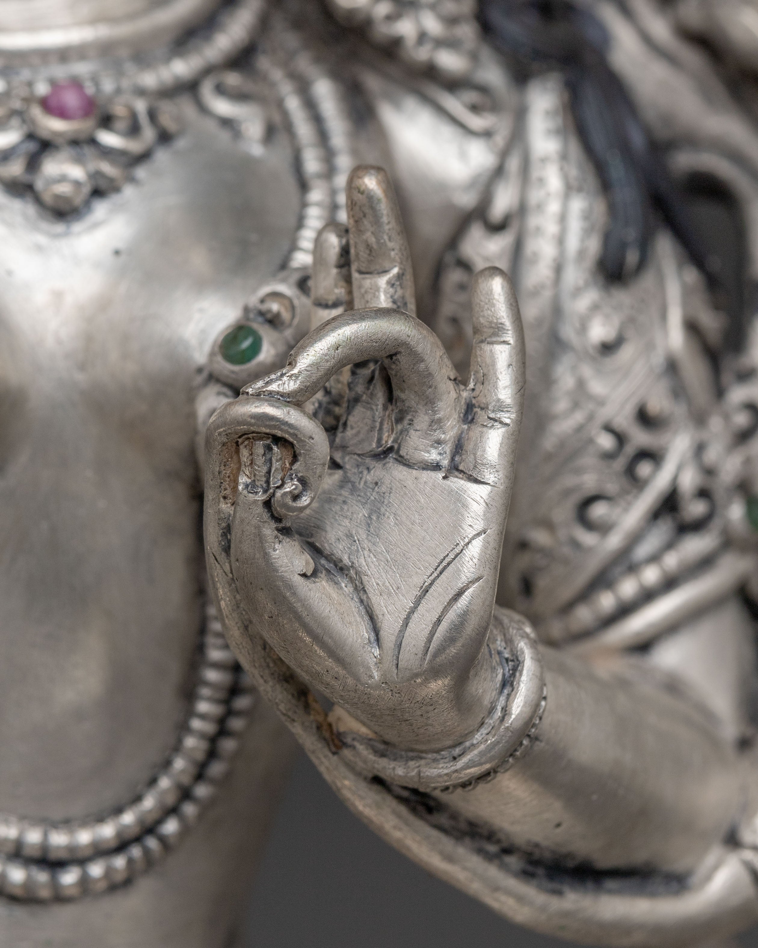 Green Tara Silver Plated Statue | Compassionate Icon