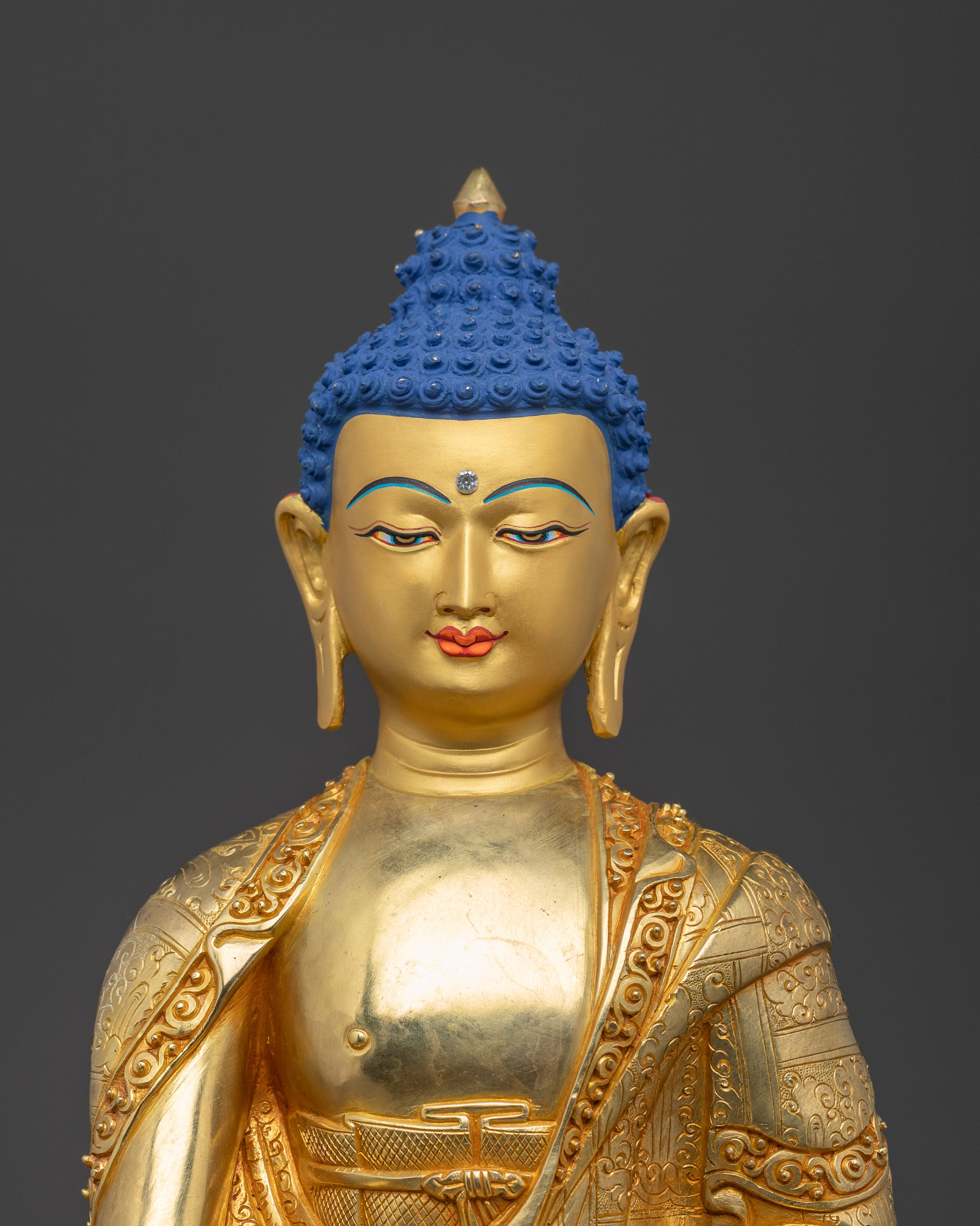 Traditional Copper Handmade Statue of Buddha Shakyamuni | Home Decor