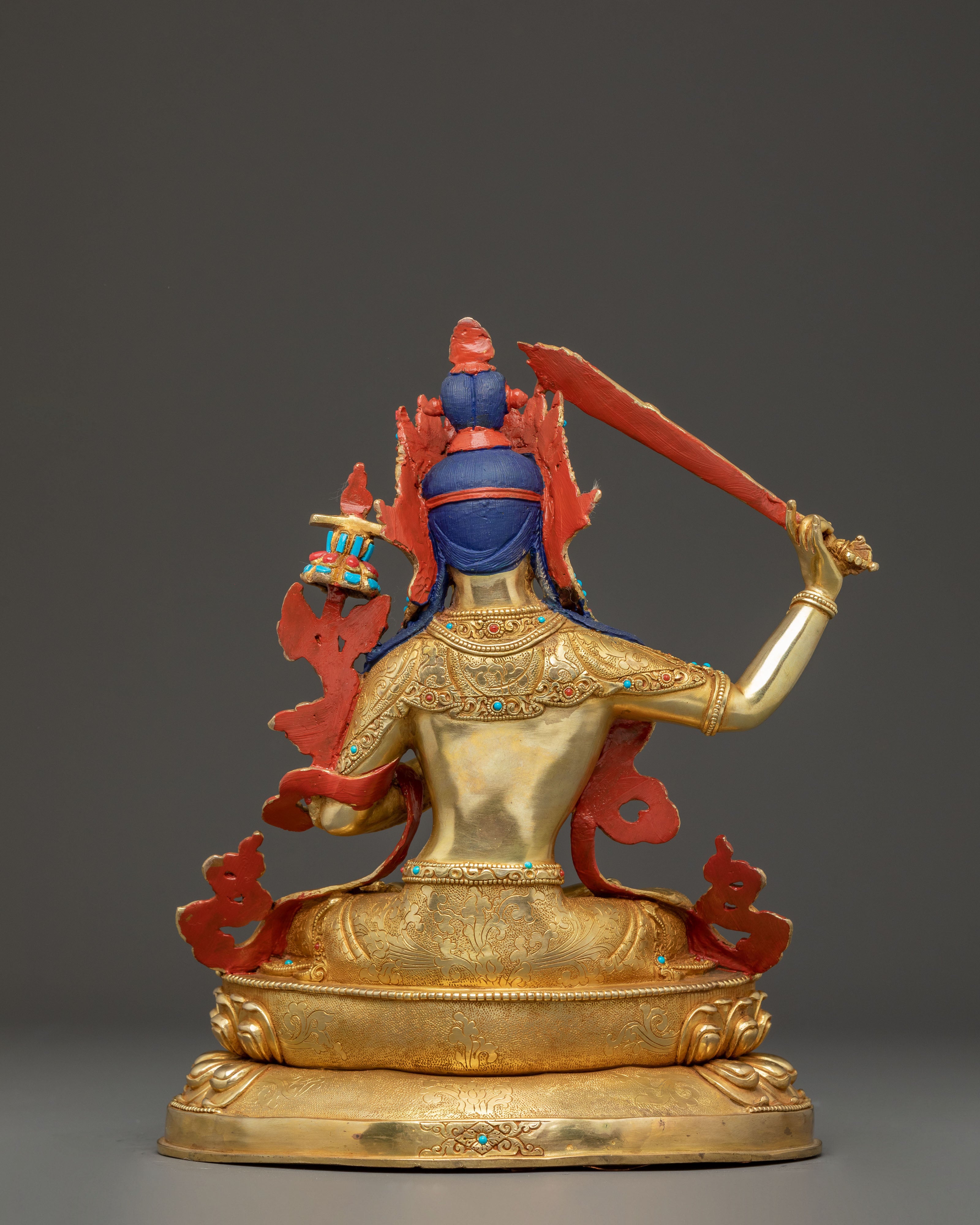 Handmade Sculpture of Manjushri, the Wisdom Bodhisattva | Nepali Crafted Icon