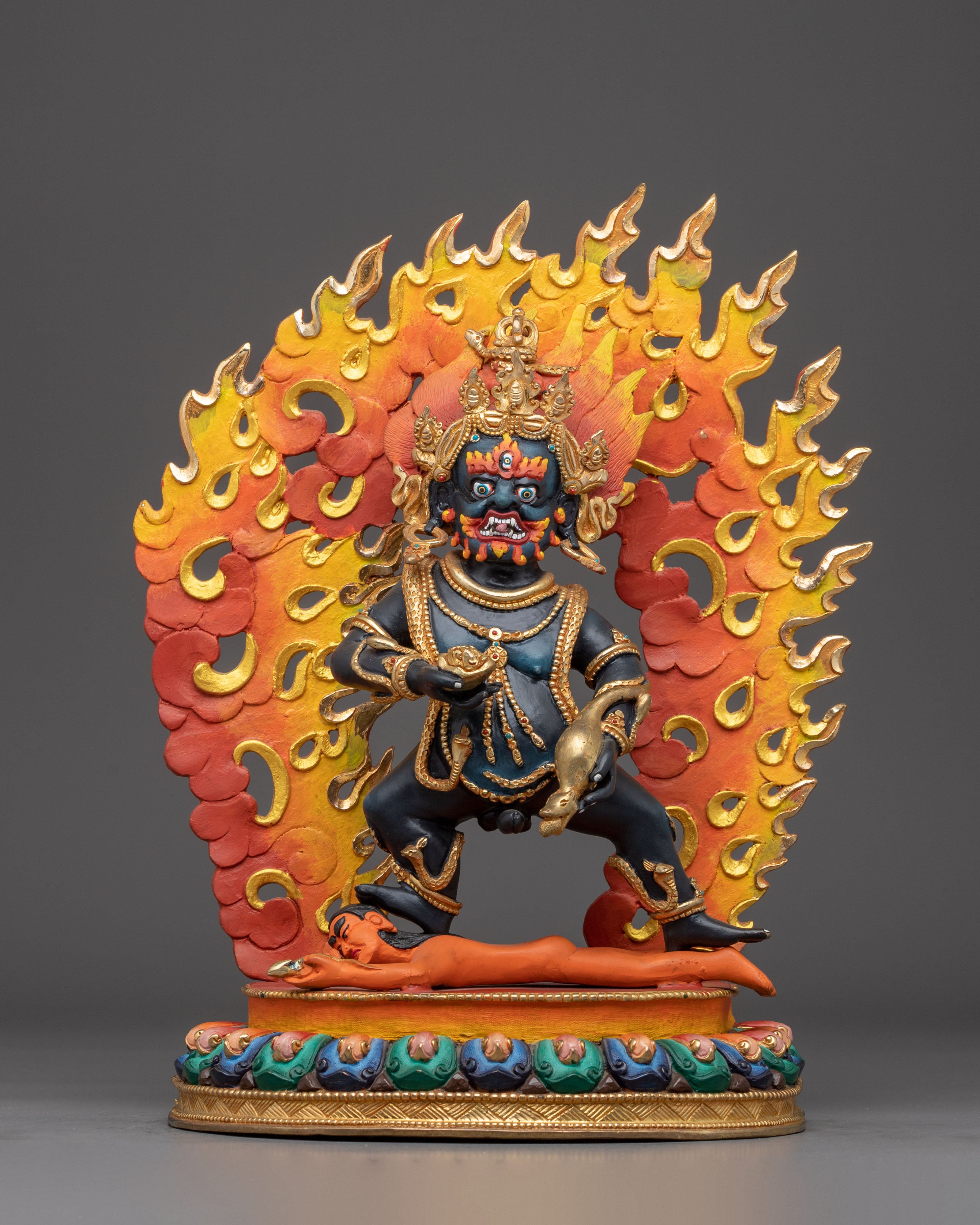 Statue of Wealth Icon Black Dzambhala | Guardian of Abundance