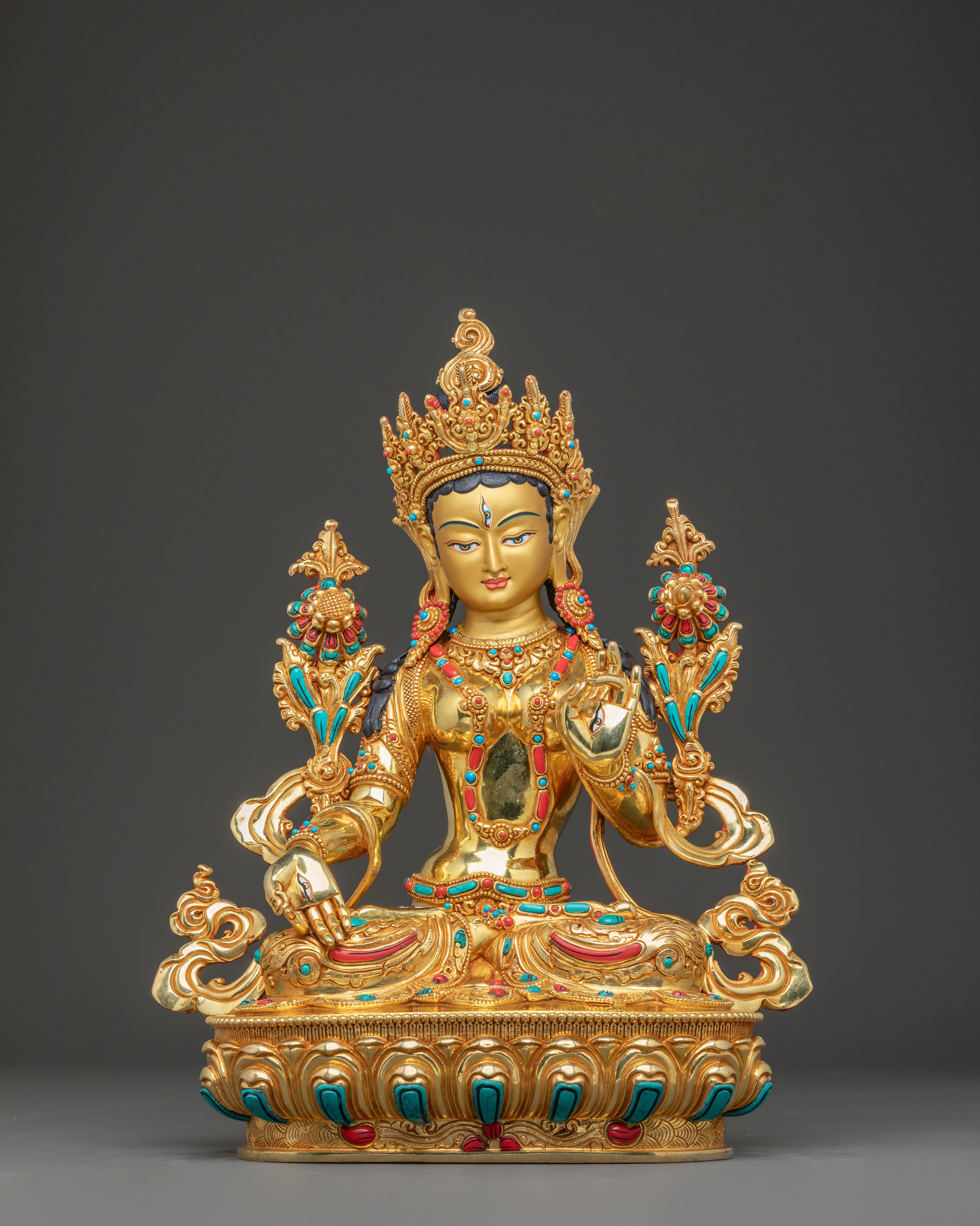 Himalayan White Tara Handmade Statue: Healing Goddess