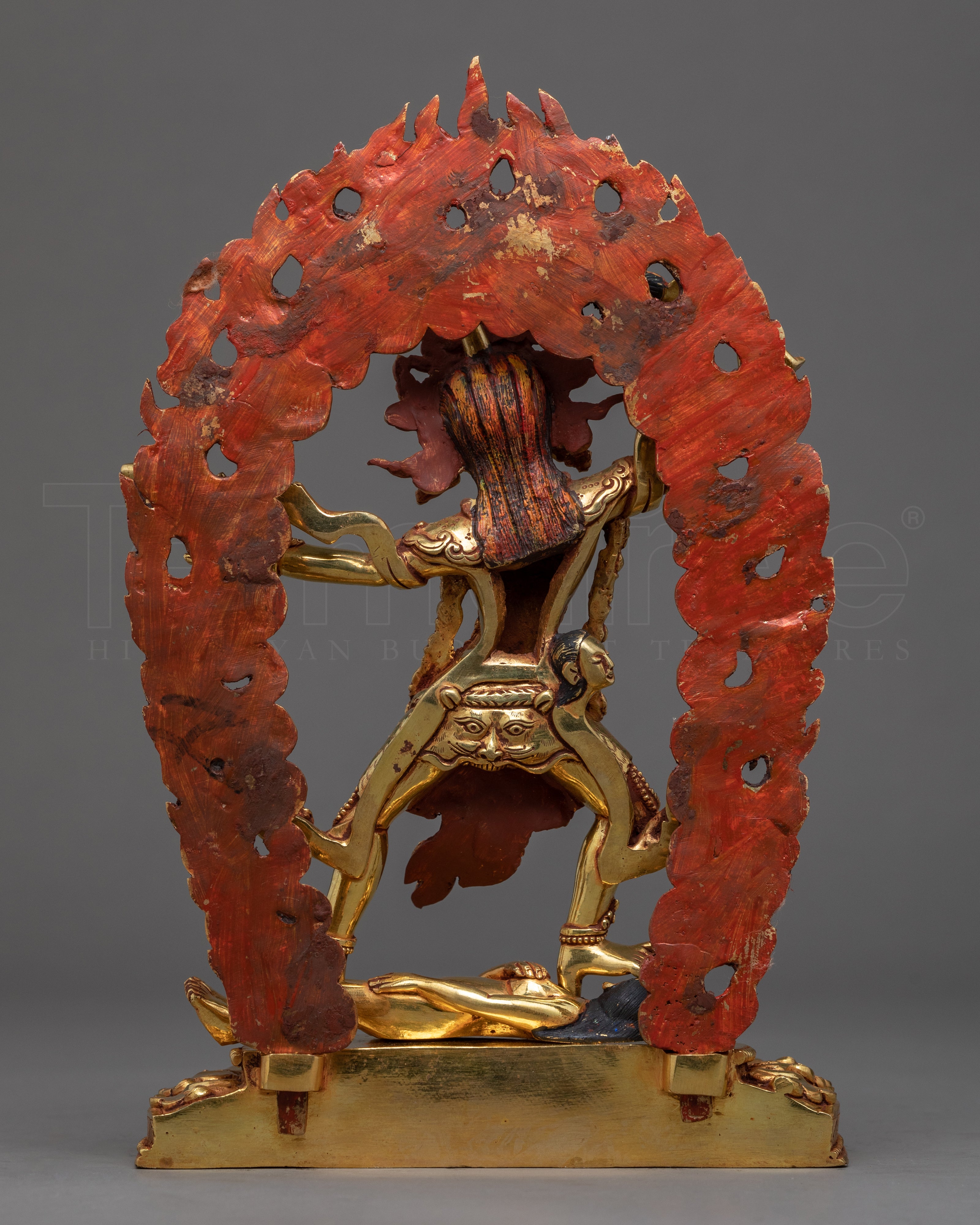 Ekajati Blue Tara | Traditional Hand Carved Statue | Gold Plated Tibetan Statue