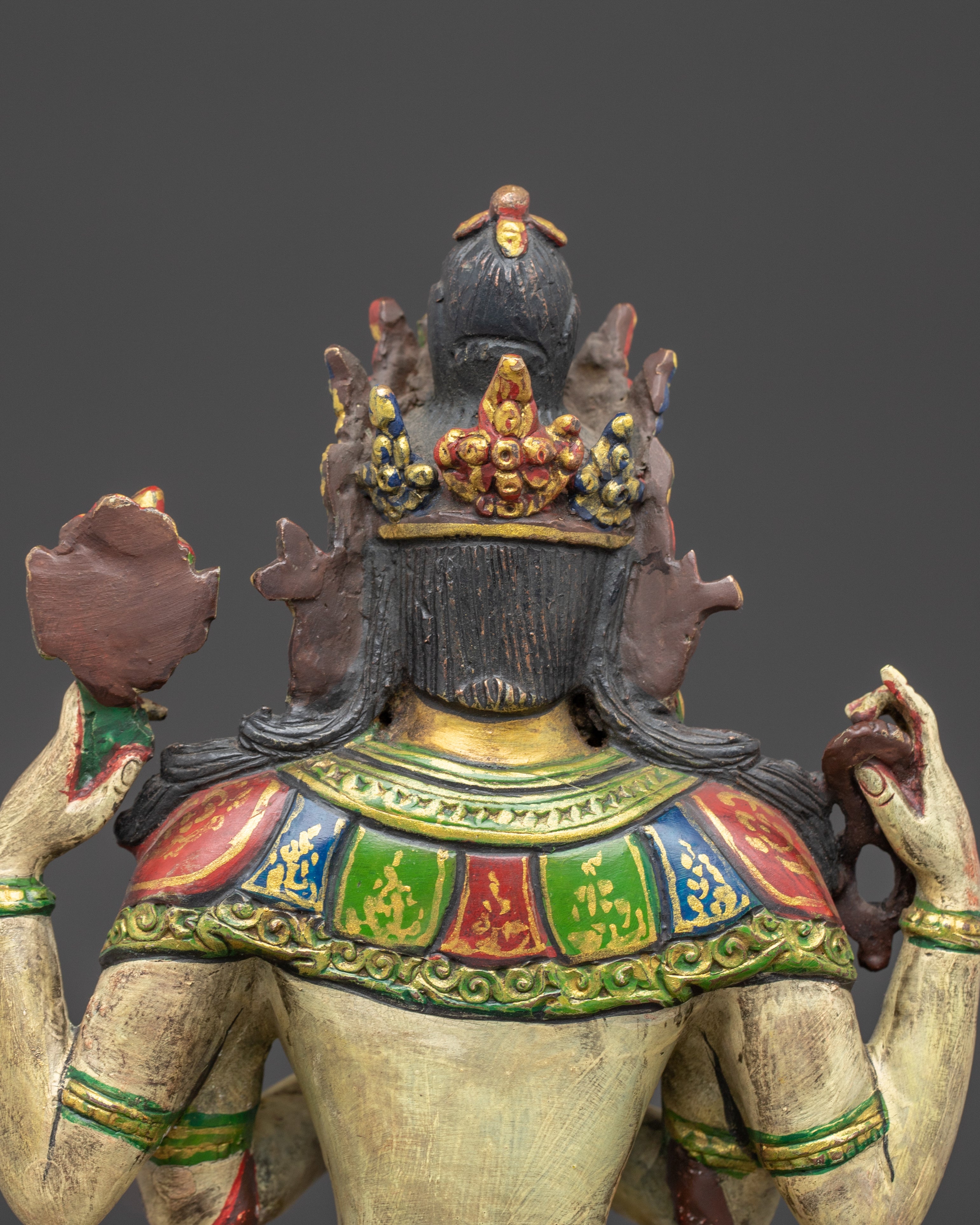 Tibetan Chenrezig Figurine: Lord of Compassion | Meditation Altar Decor