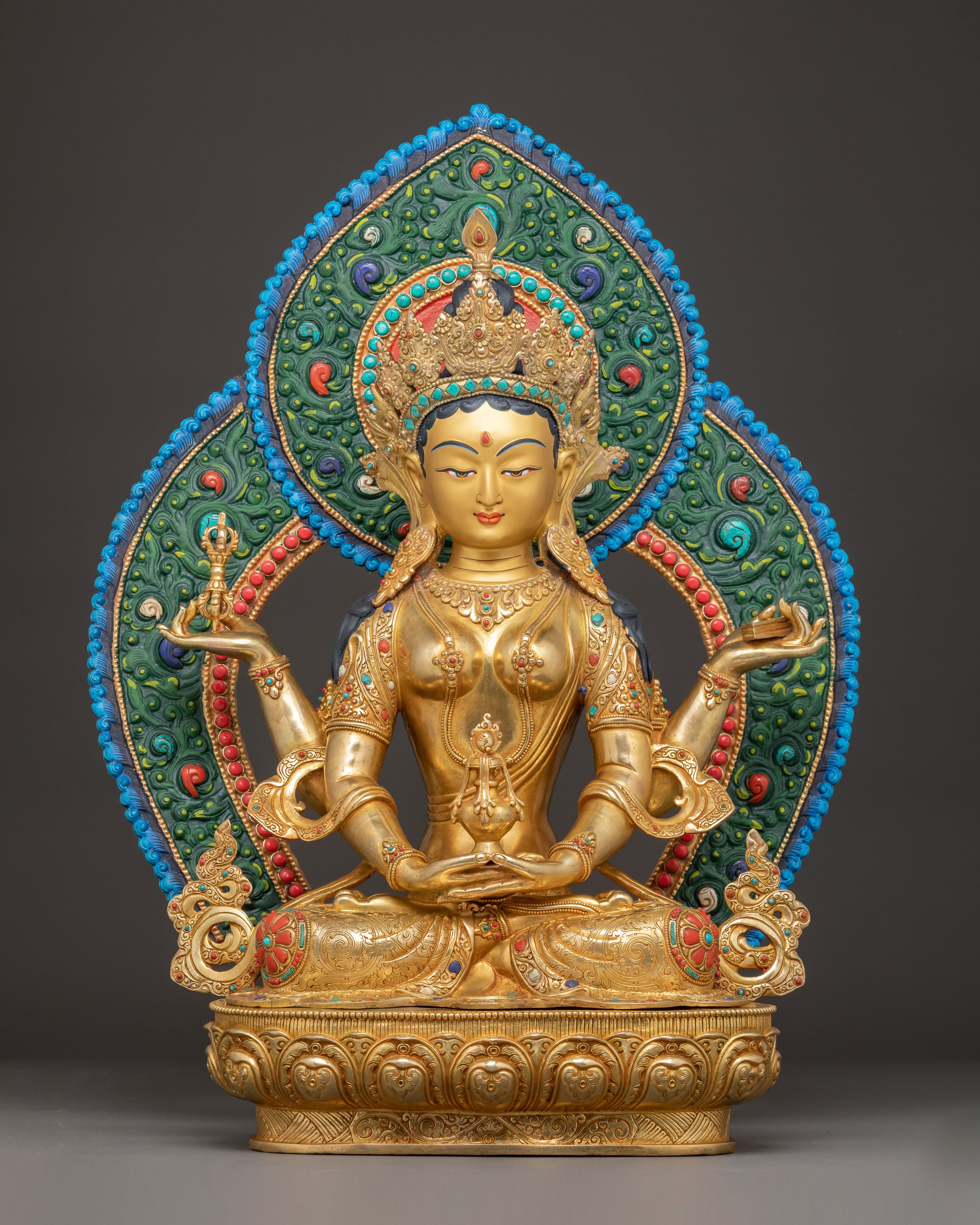 Handmade Prajna Paramita Statue | Copper Tibetan Goddess Sculpture