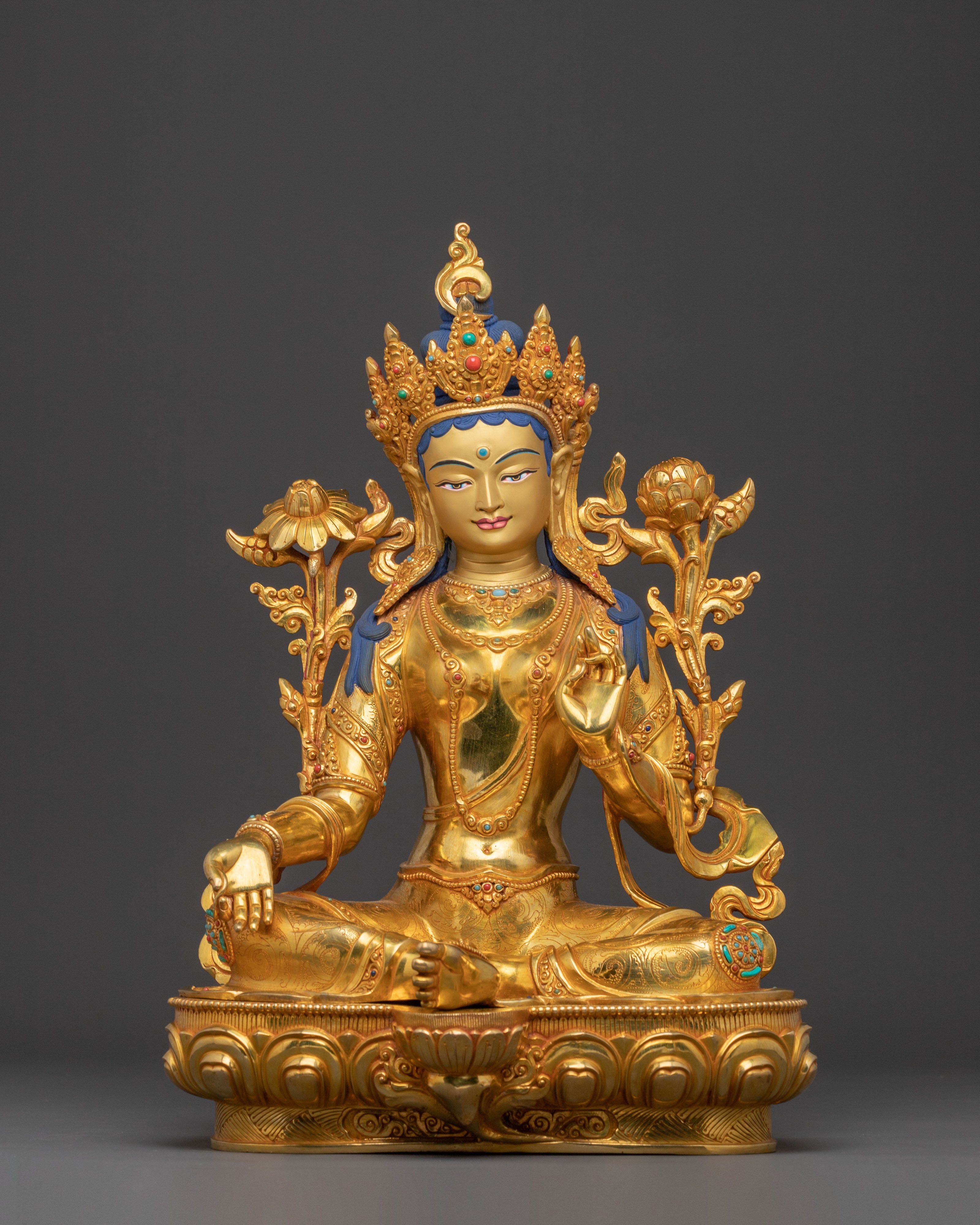 Handcrafted Shyama Tara Golden Statue | Mother of All Buddhas