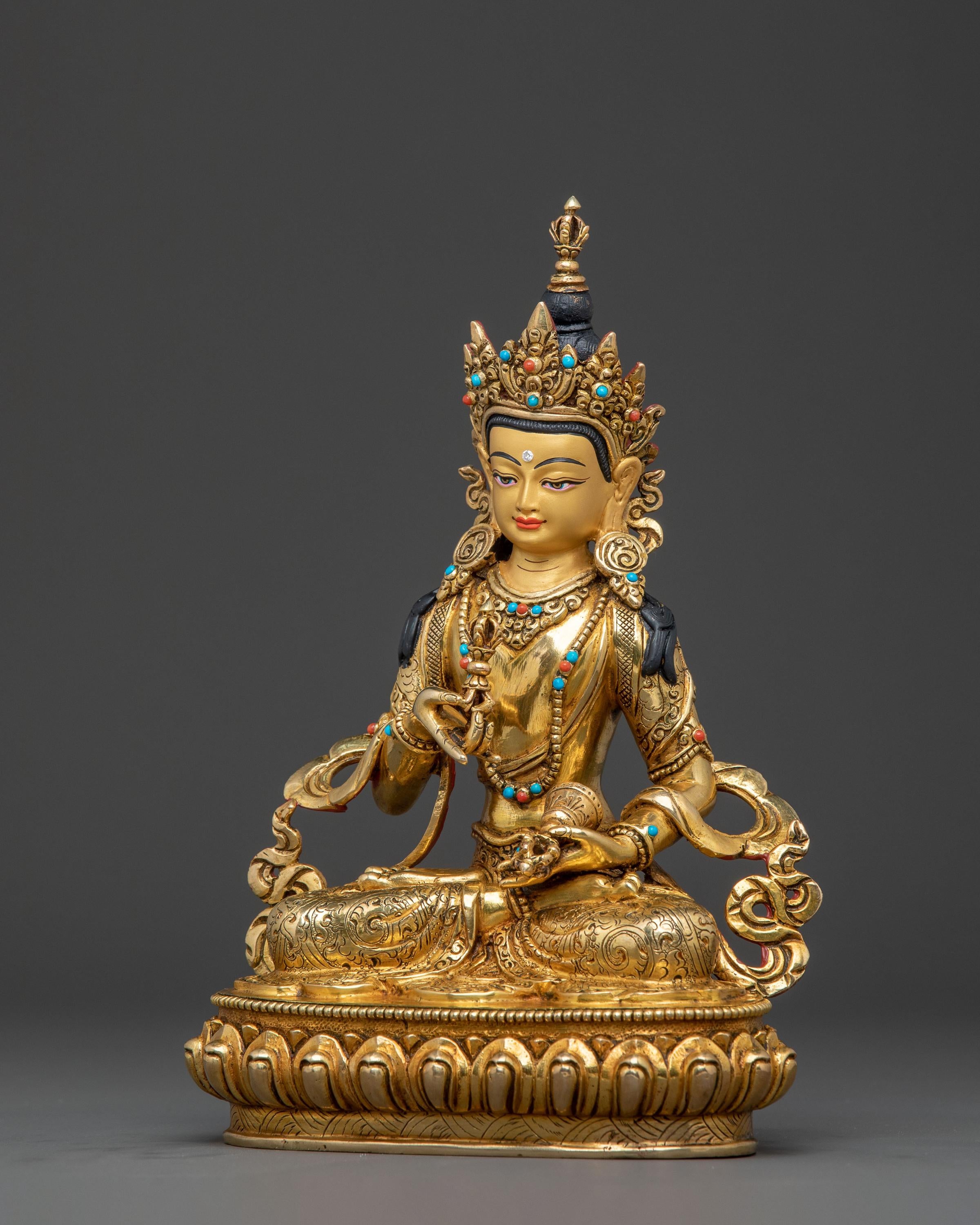 Vajrasattva Purifying Statue | 24K Gold Gilded Figure