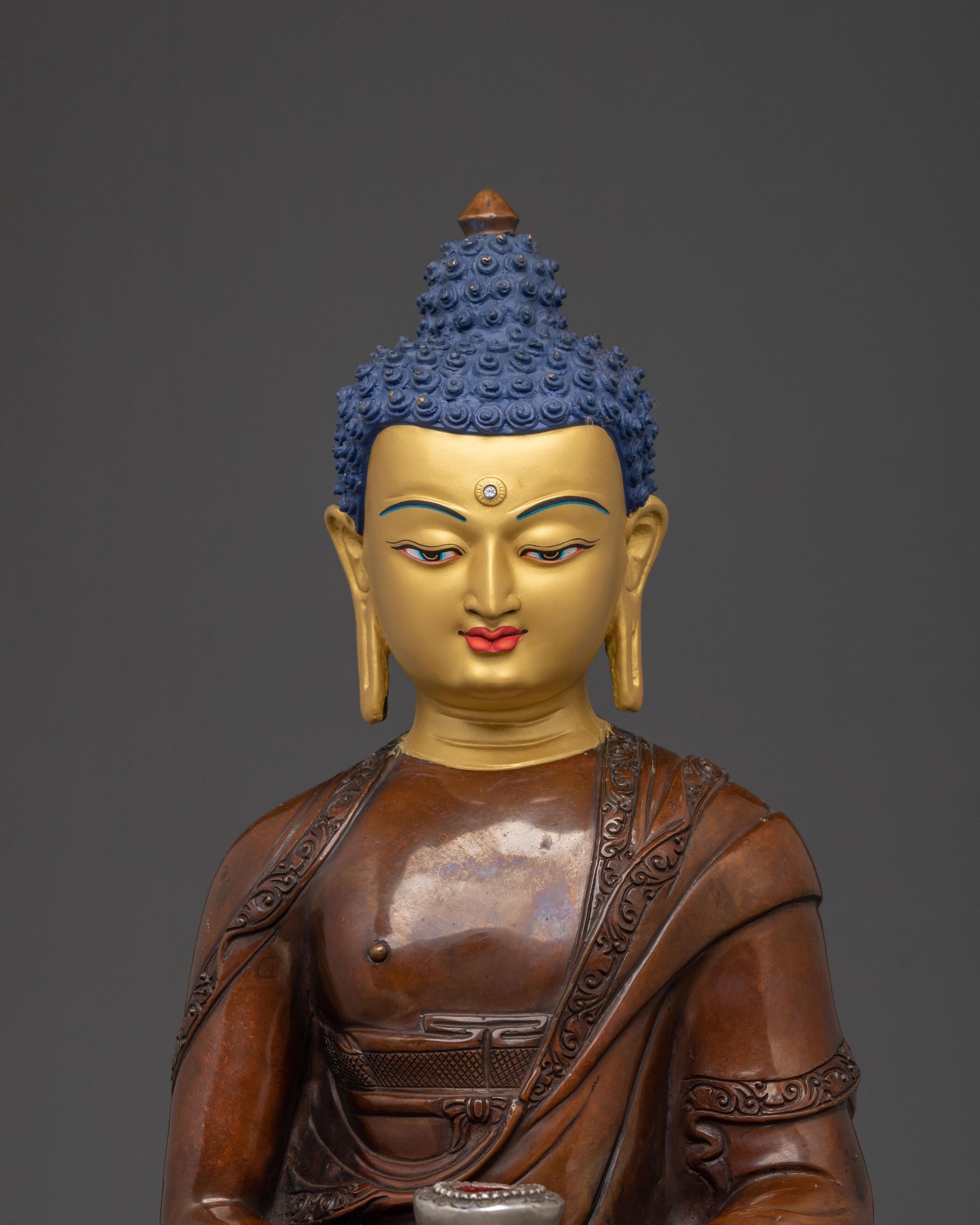 Guardian Amitabha Buddha Statue | Oxidized Copper Body