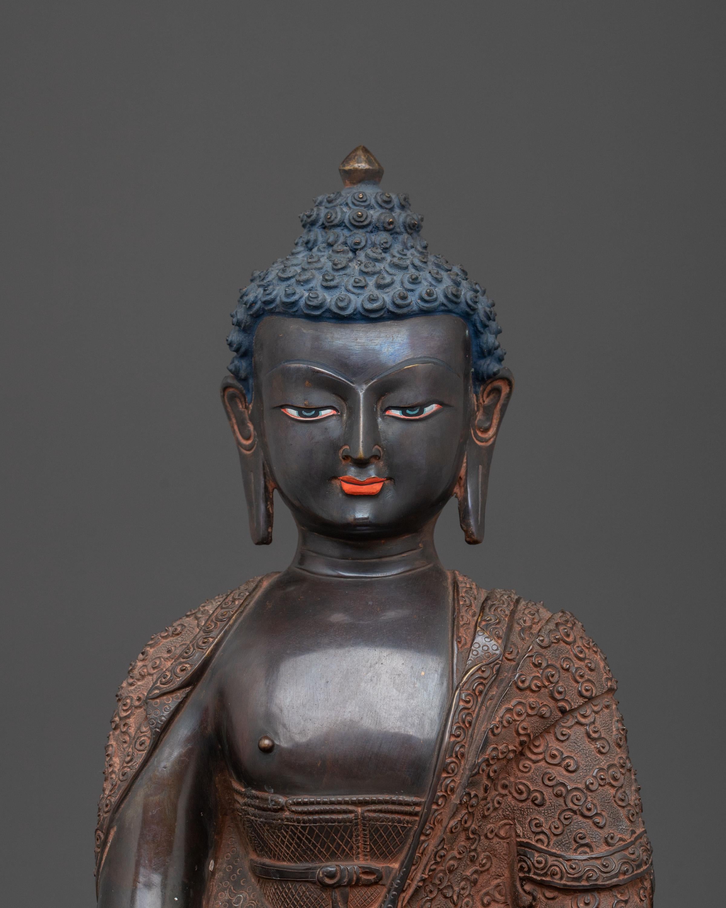 Shakyamuni Buddha Sculpture | Oxidized Copper Artistry