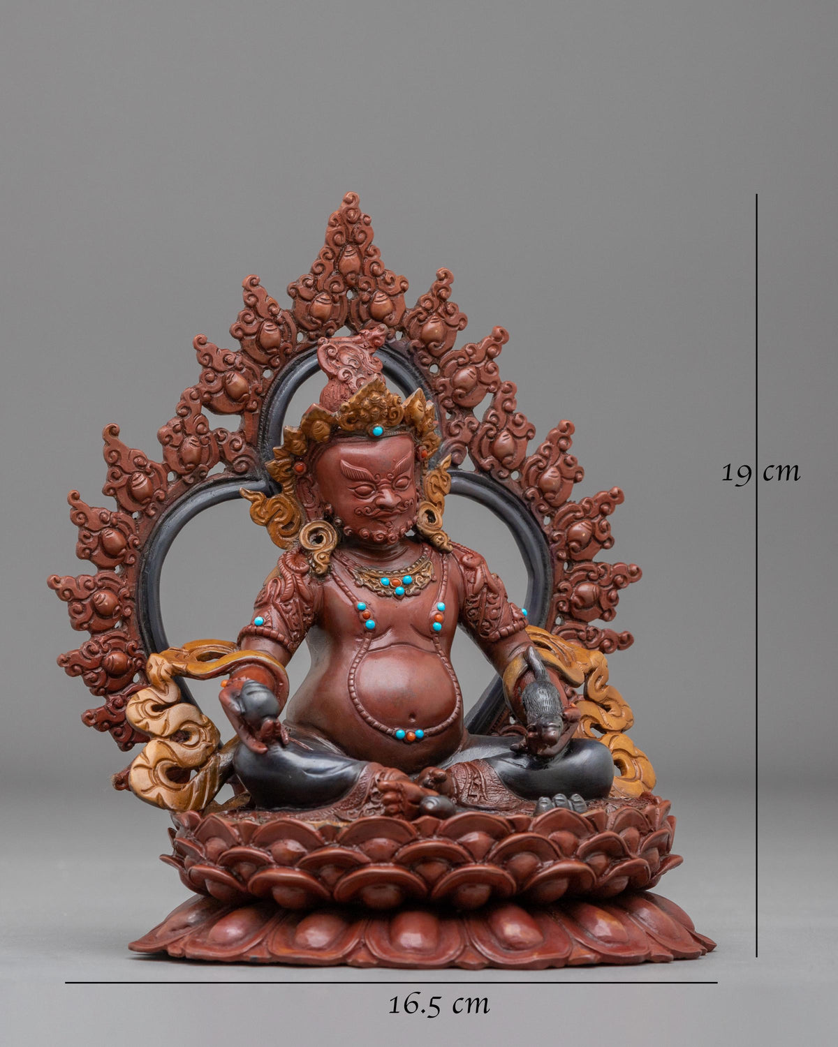 God Dzambhala Spiritual Statue in Oxidized Copper