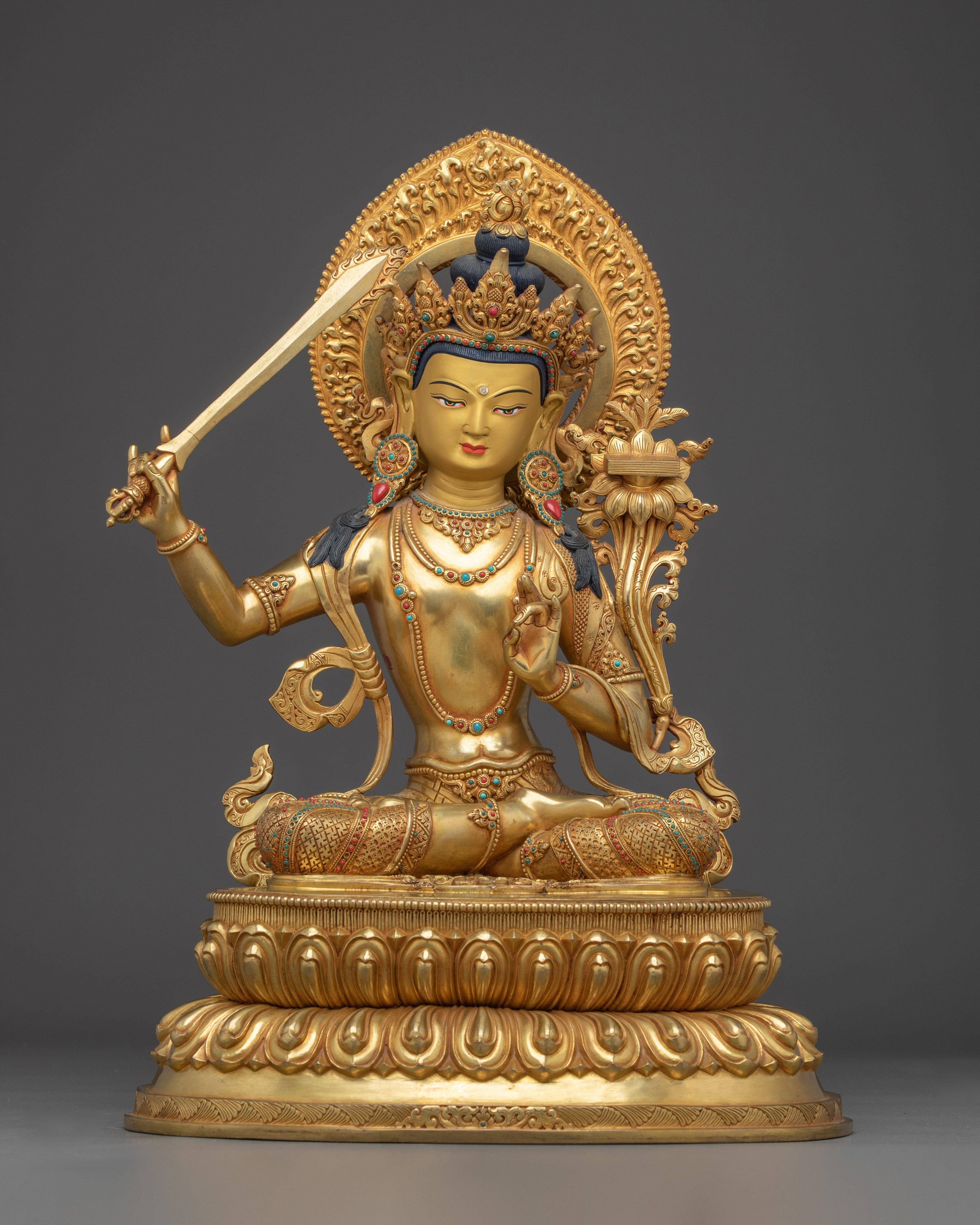 Radiant Manjushri Statue: Wisdom Bodhisattva