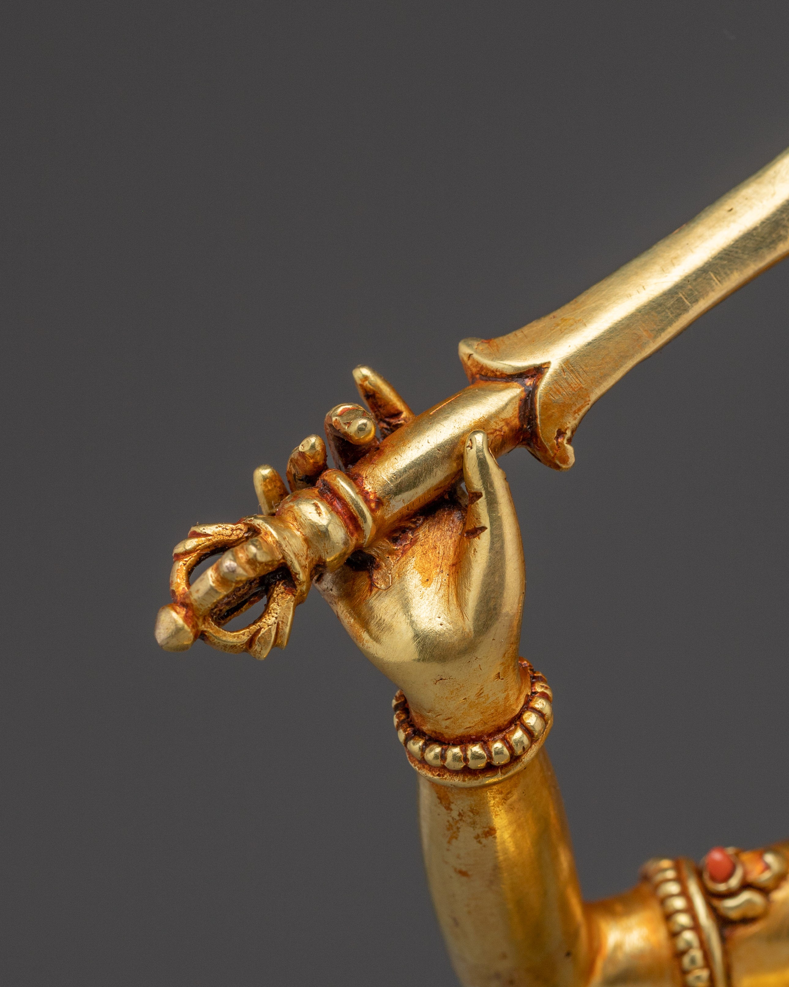 Dharma Sword Bodhisattva Manjushri | Gold Gilded Statue