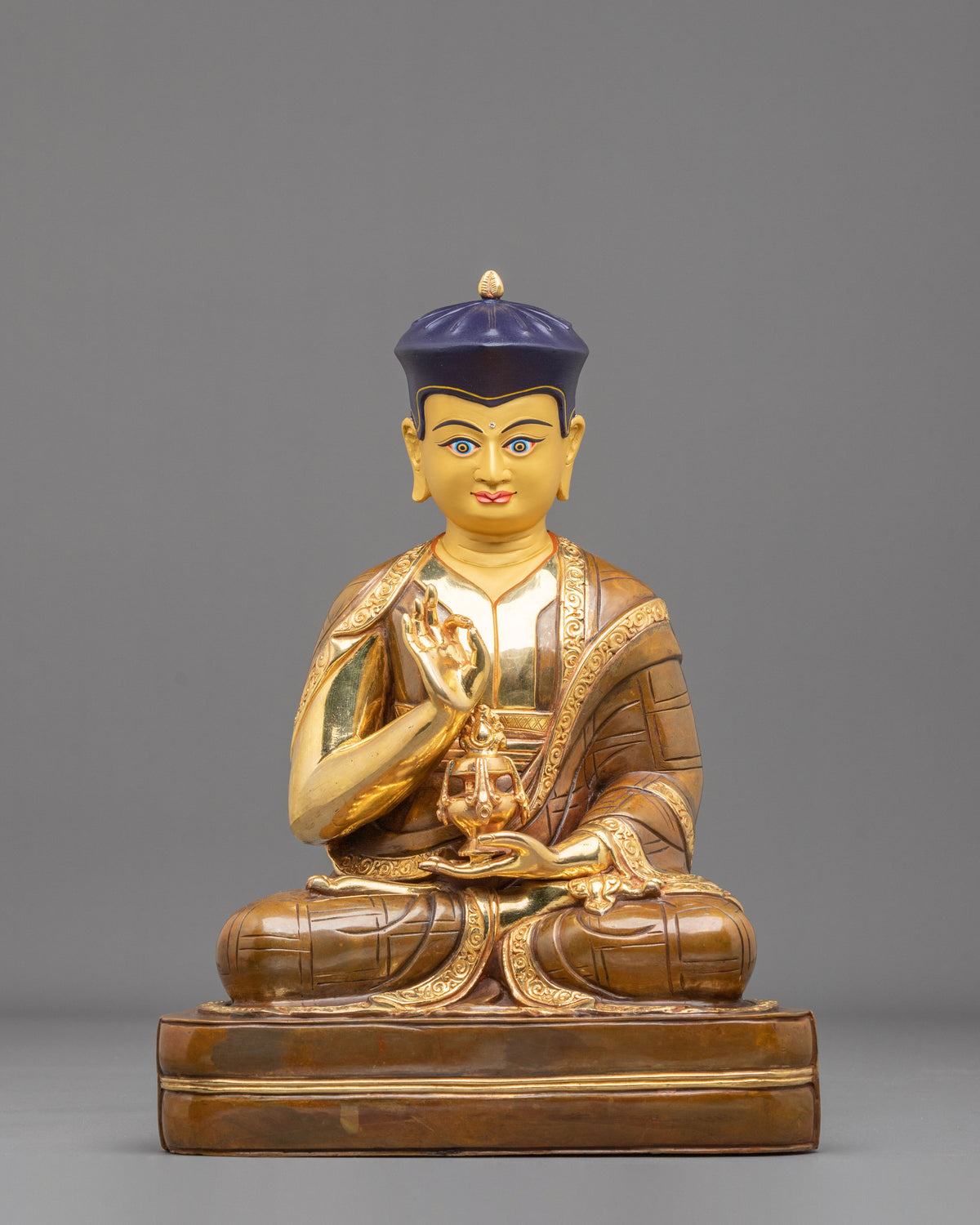 Buddhist Master Statue Tsangpa Gyare | Himalayan Shrine Altar Decor