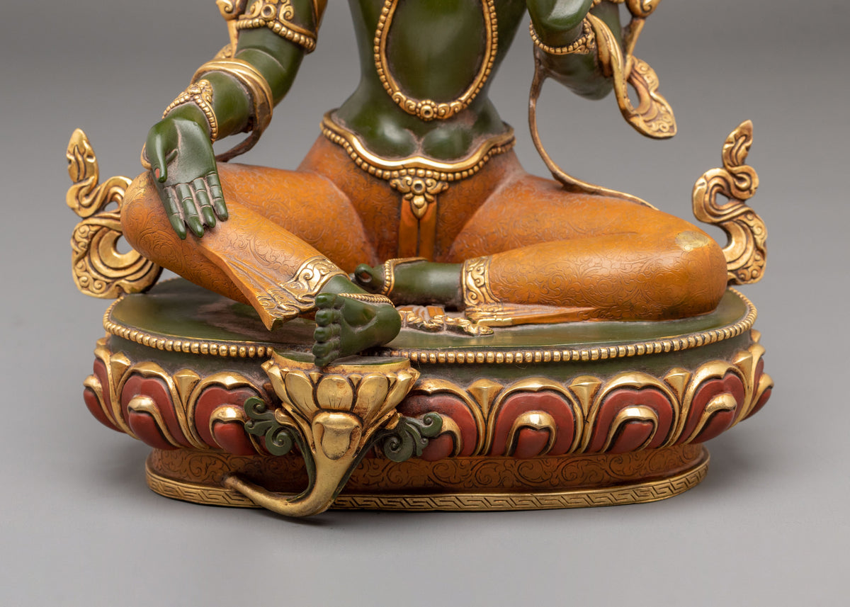 Green Tara Statue | Tibetan Compassionate Guardian
