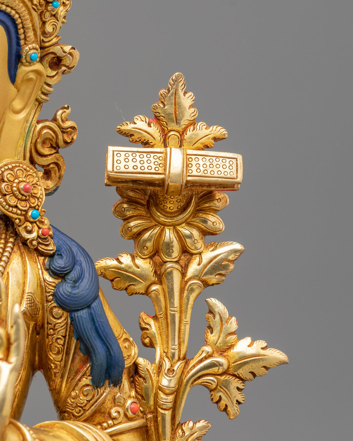 Manjushri Buddhist Wisdom Statue | 24K Gold Gilded Sculpture