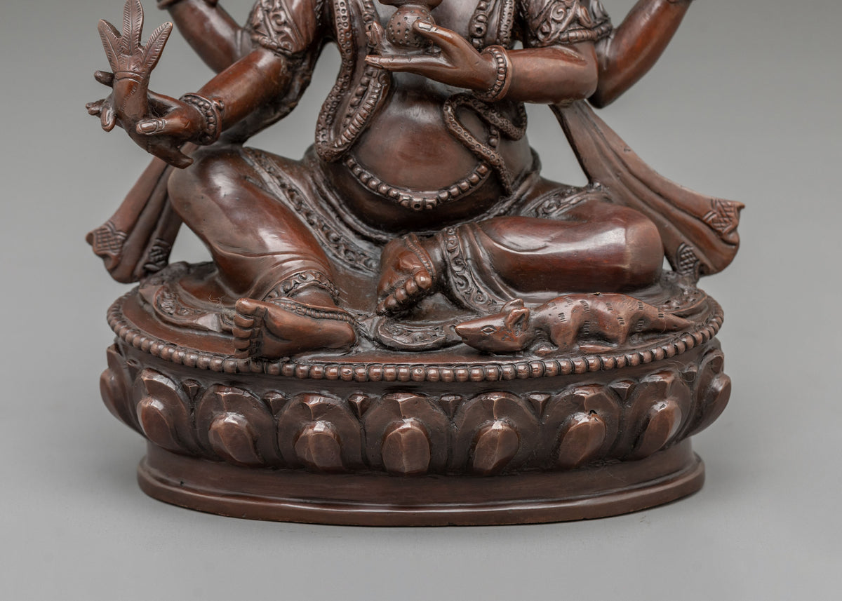 Ganesh Remover of Obstacles Statue | Oxidized Copper Hindu Deity Sculpture