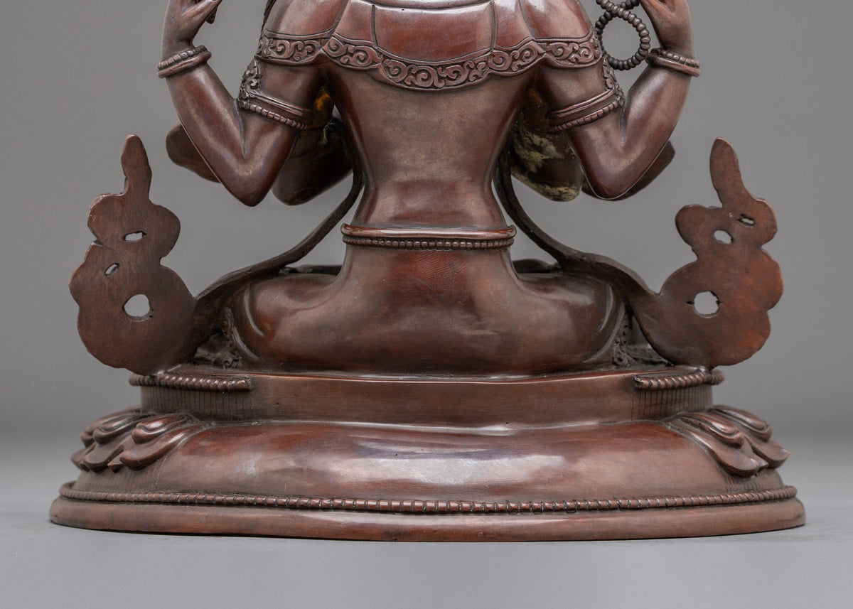 Chenrezig Oxidized Figurine for Altar | Bodhisattva of Boundless Compassion